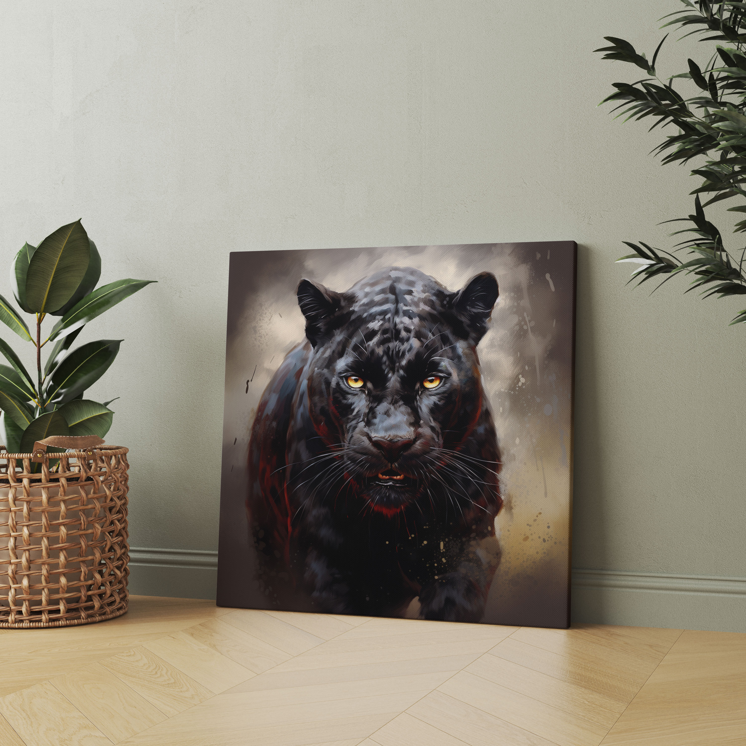 Black Panther Wall Art - Digital Portrait Painting Canvas Print - Black Panther, Canvas Wall Art, Canvas Print, Confidence