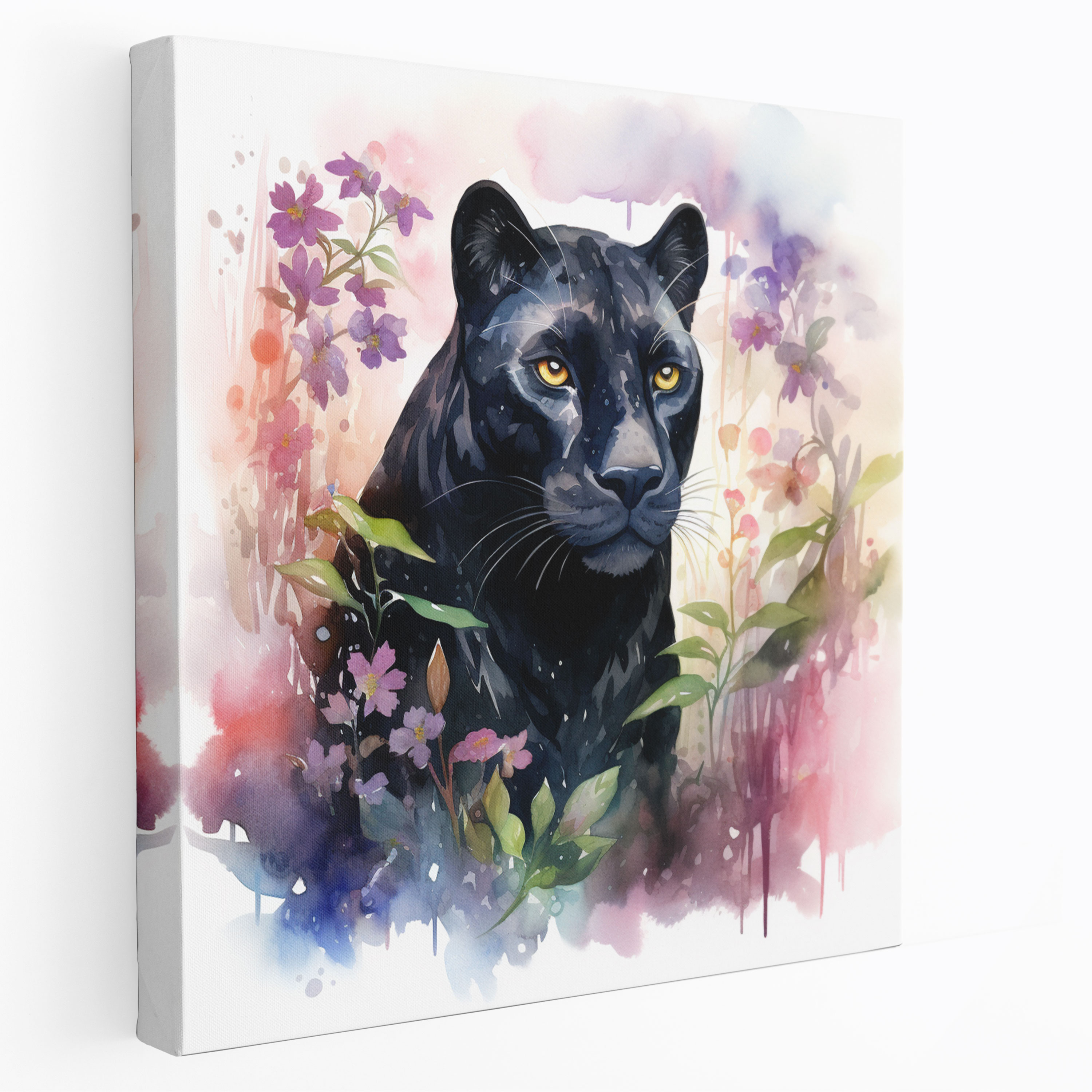 Black Panther Canvas Print - Dreamy Watercolor Wall Art - Black Panther, Canvas Print, Canvas, Home Decoration