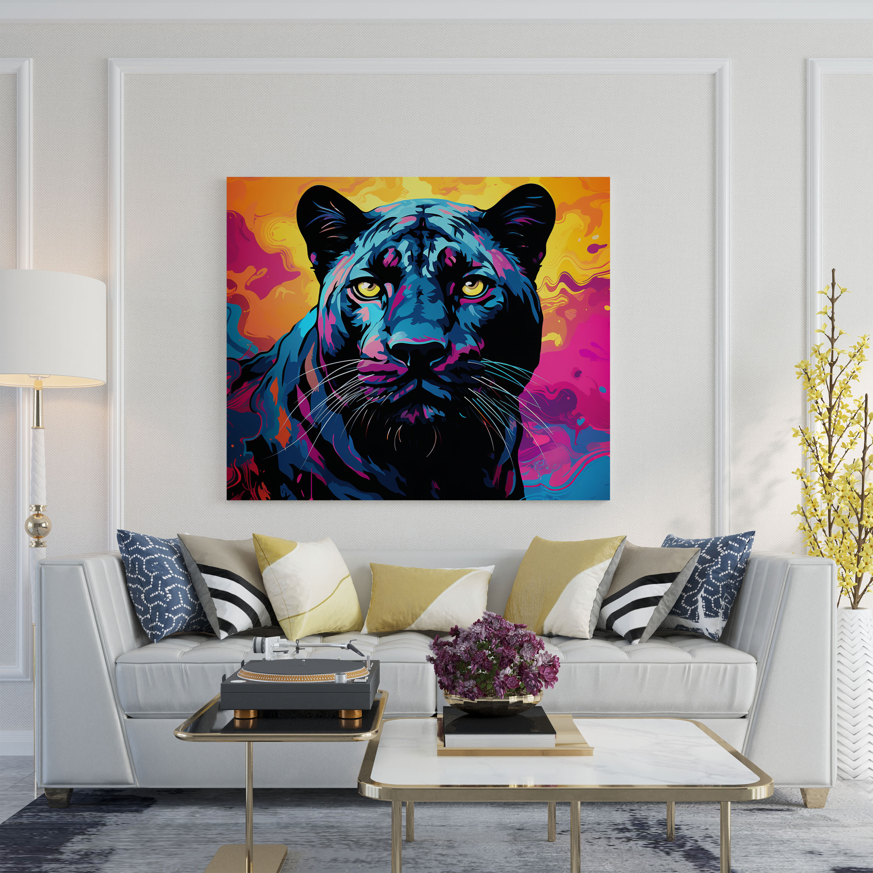 Black Panther Wall Art - Pop Art Canvas Print - Black Panther, Pop Art, Wall Art, Black Panther