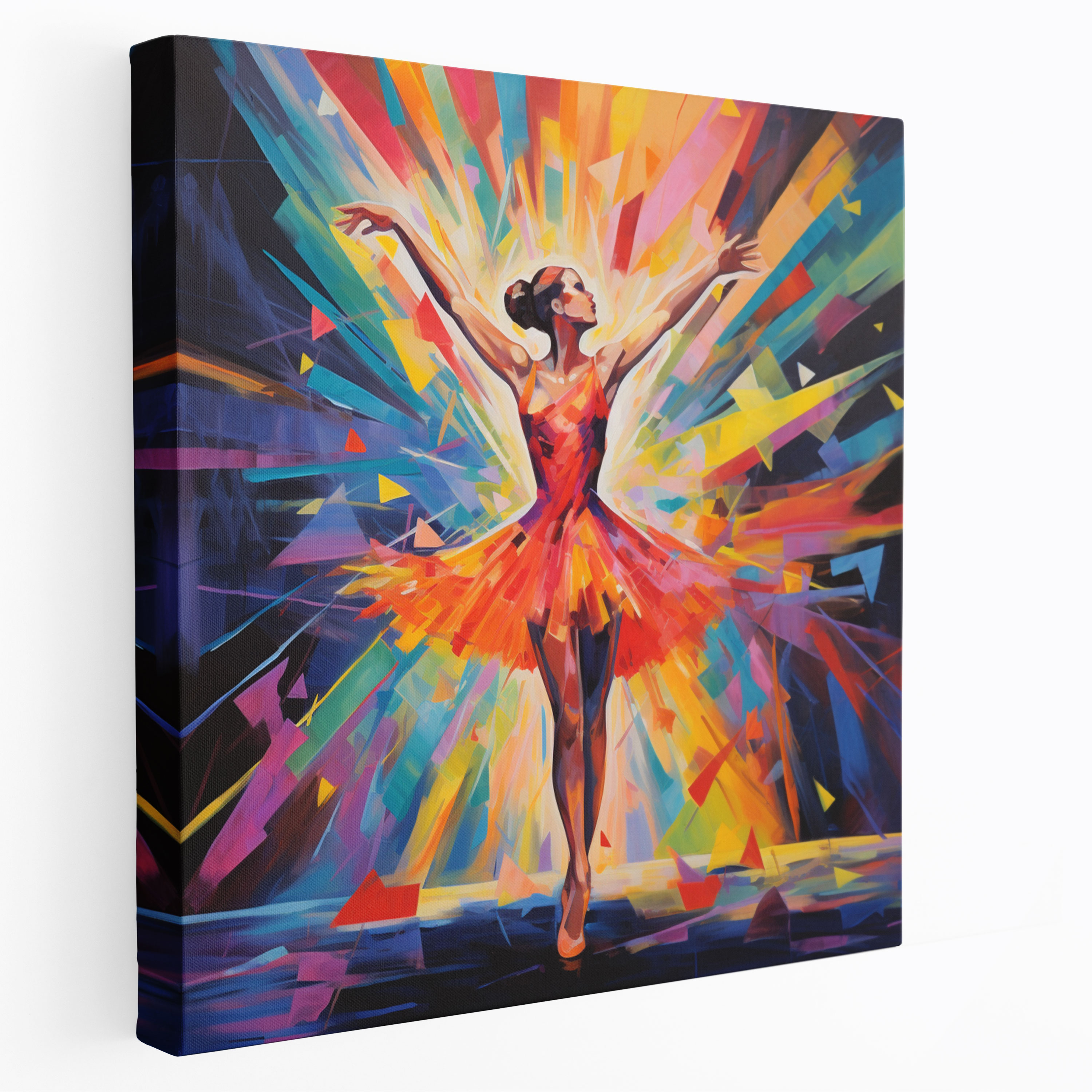 Vibrant Ballerina Canvas Print - Ballerina, Colorful Abstract Shapes, Canvas, Wall Art