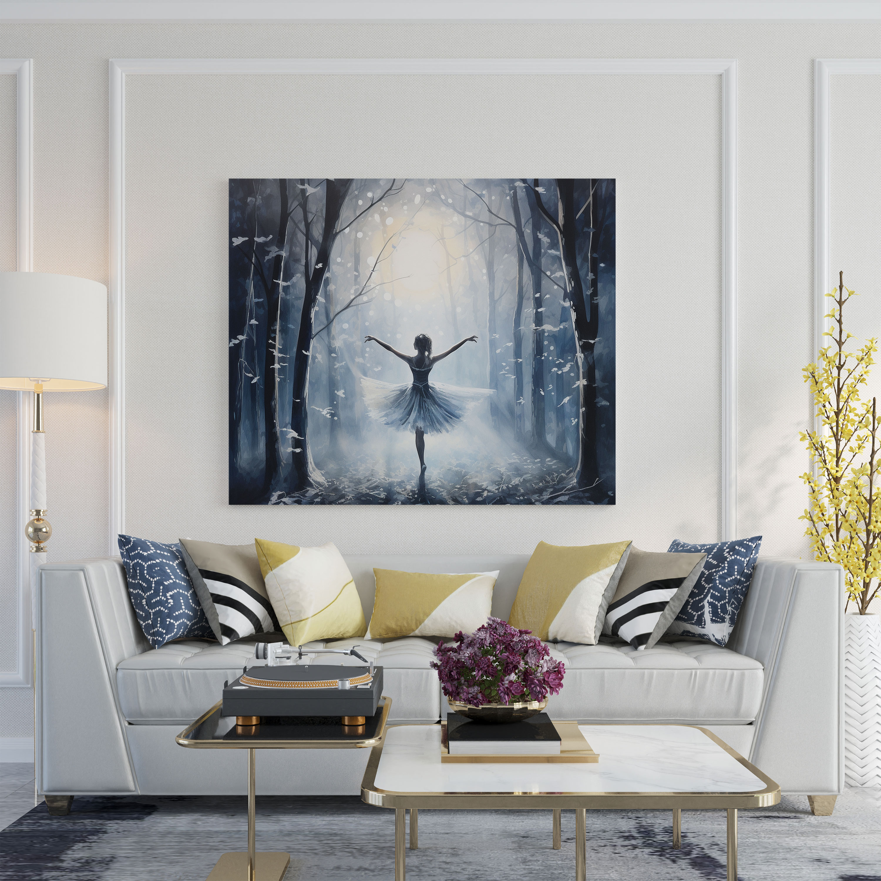 Ballerina Moonlit Forest Canvas Print - Ballerina, Ballerina, Moonlit Forest, Home Decoration