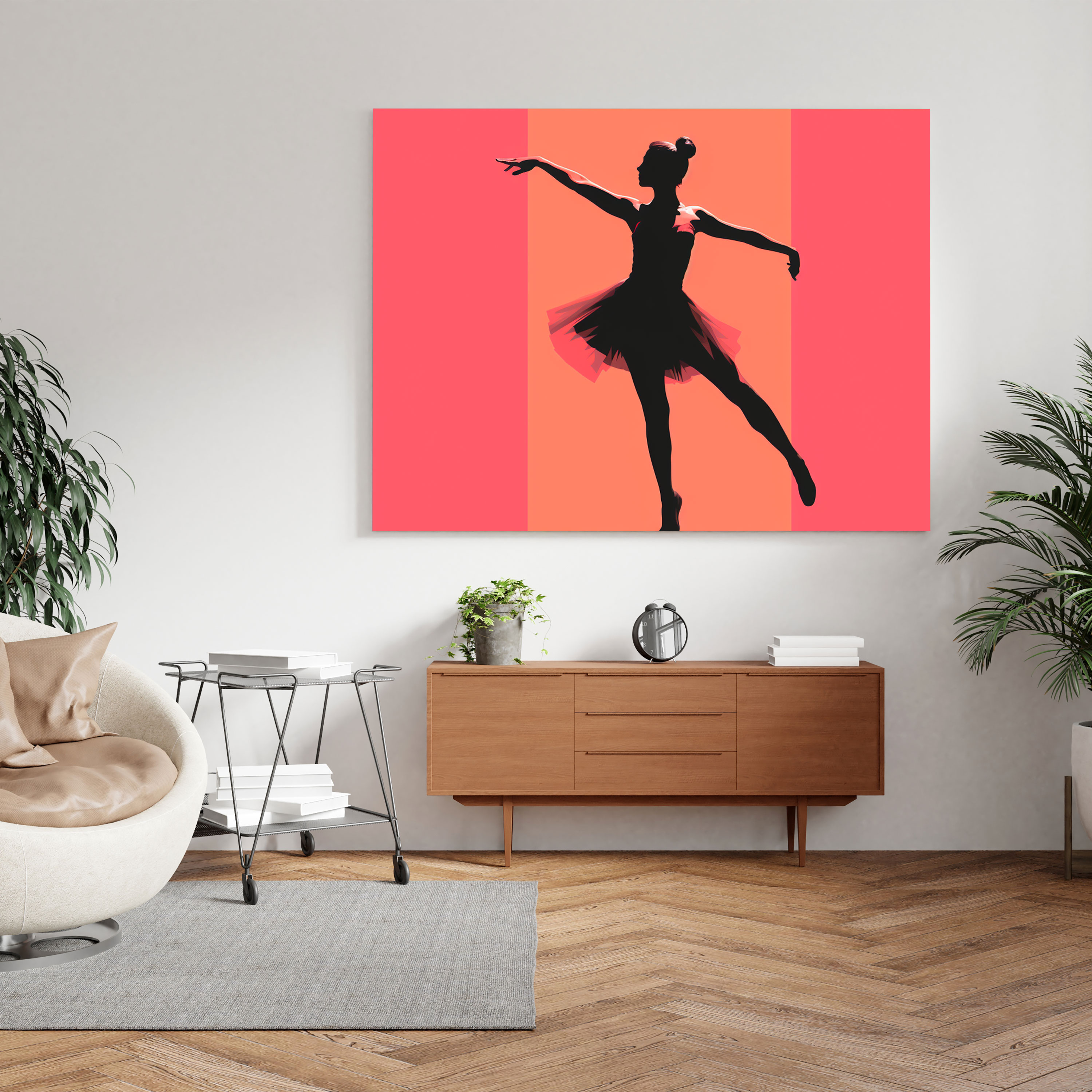 Ballerina Minimalist Silhouette Canvas Print - Ballerina, Minimalist, Home Decoration, Canvas Wall Art