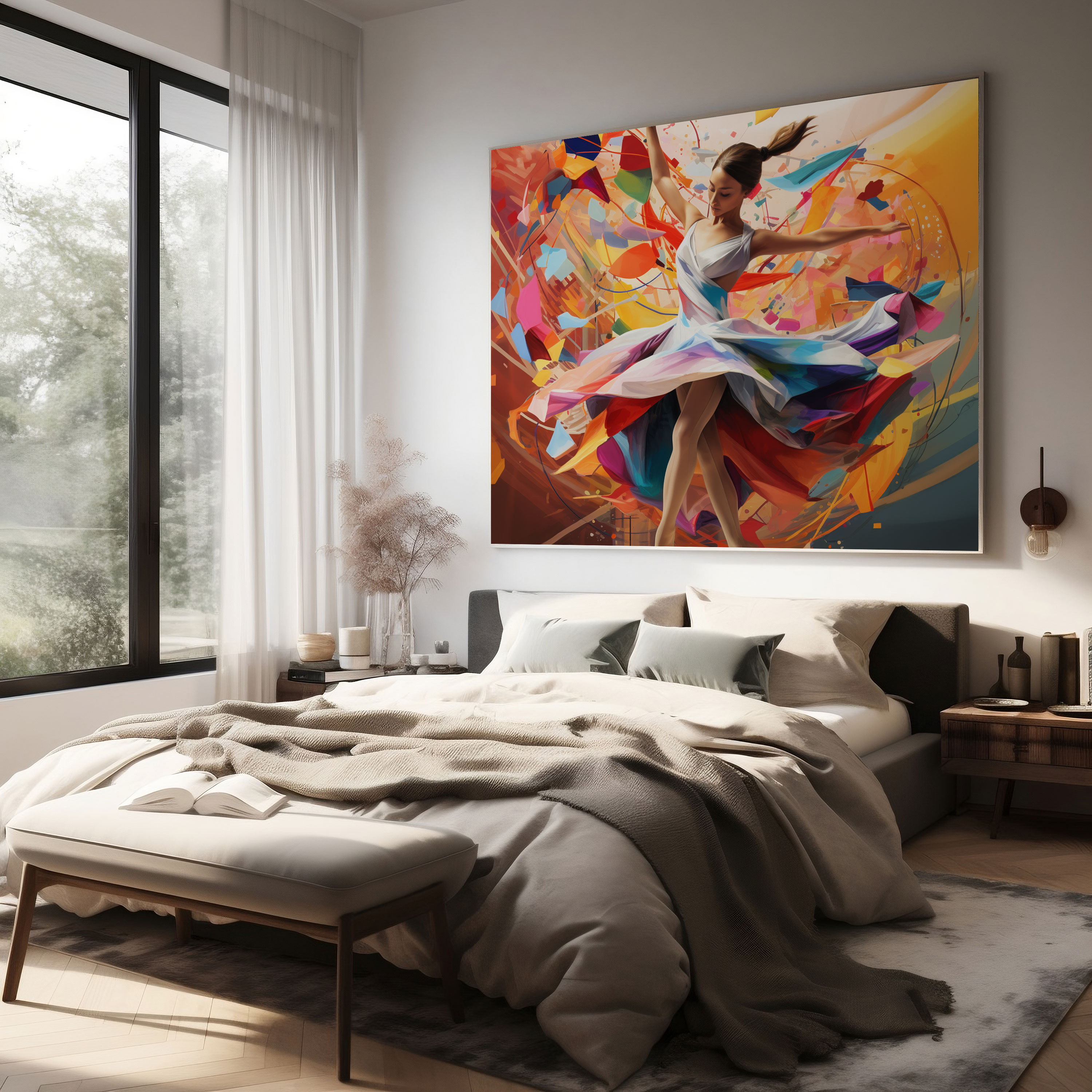 Ballerina Abstract Shapes Canvas Print - Ballerina, Canvas, Abstract Shapes, Wall Art