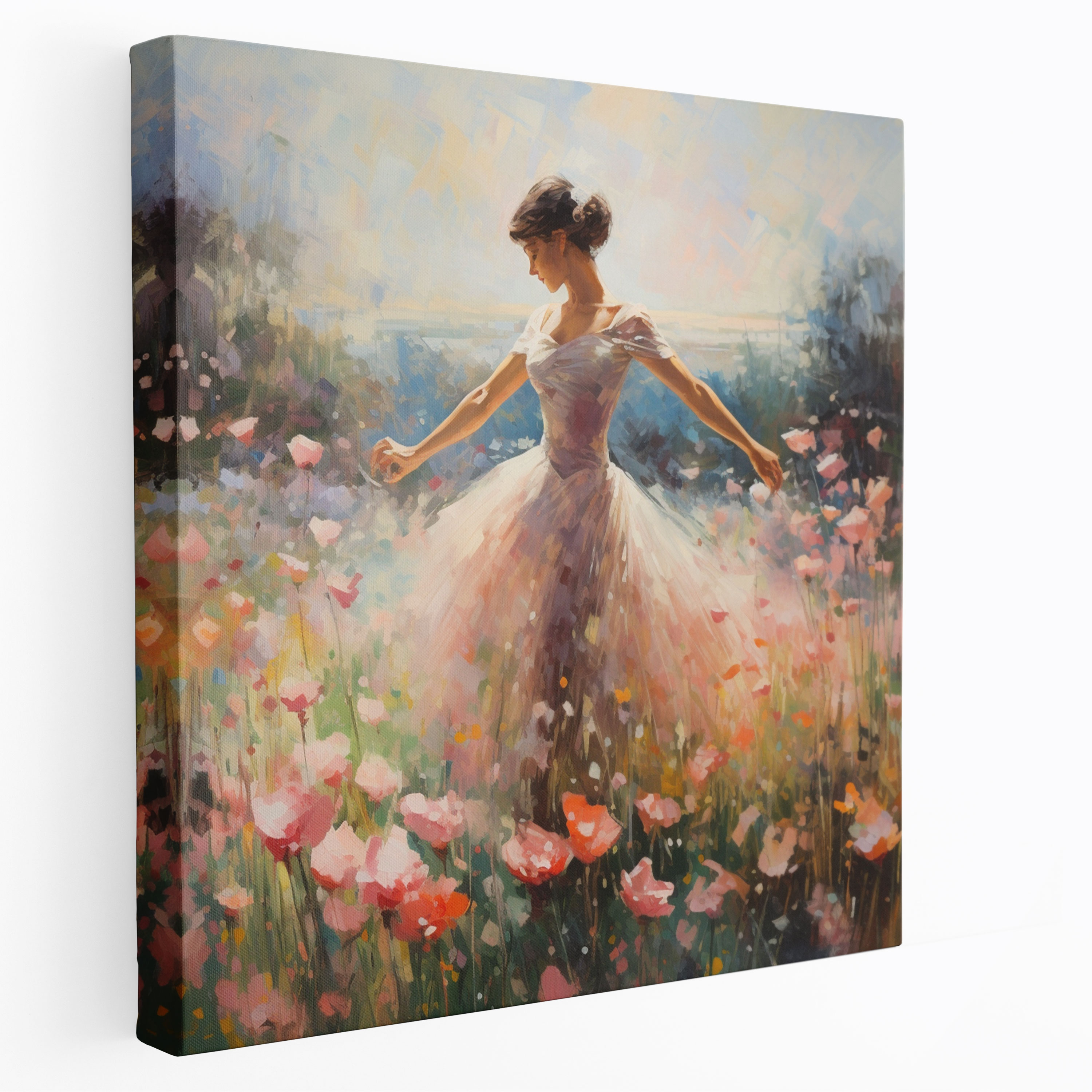 Ballerina Blooming Flowers Canvas Print - Ballerina, Wall Art, Canvas, Blooming Flowers
