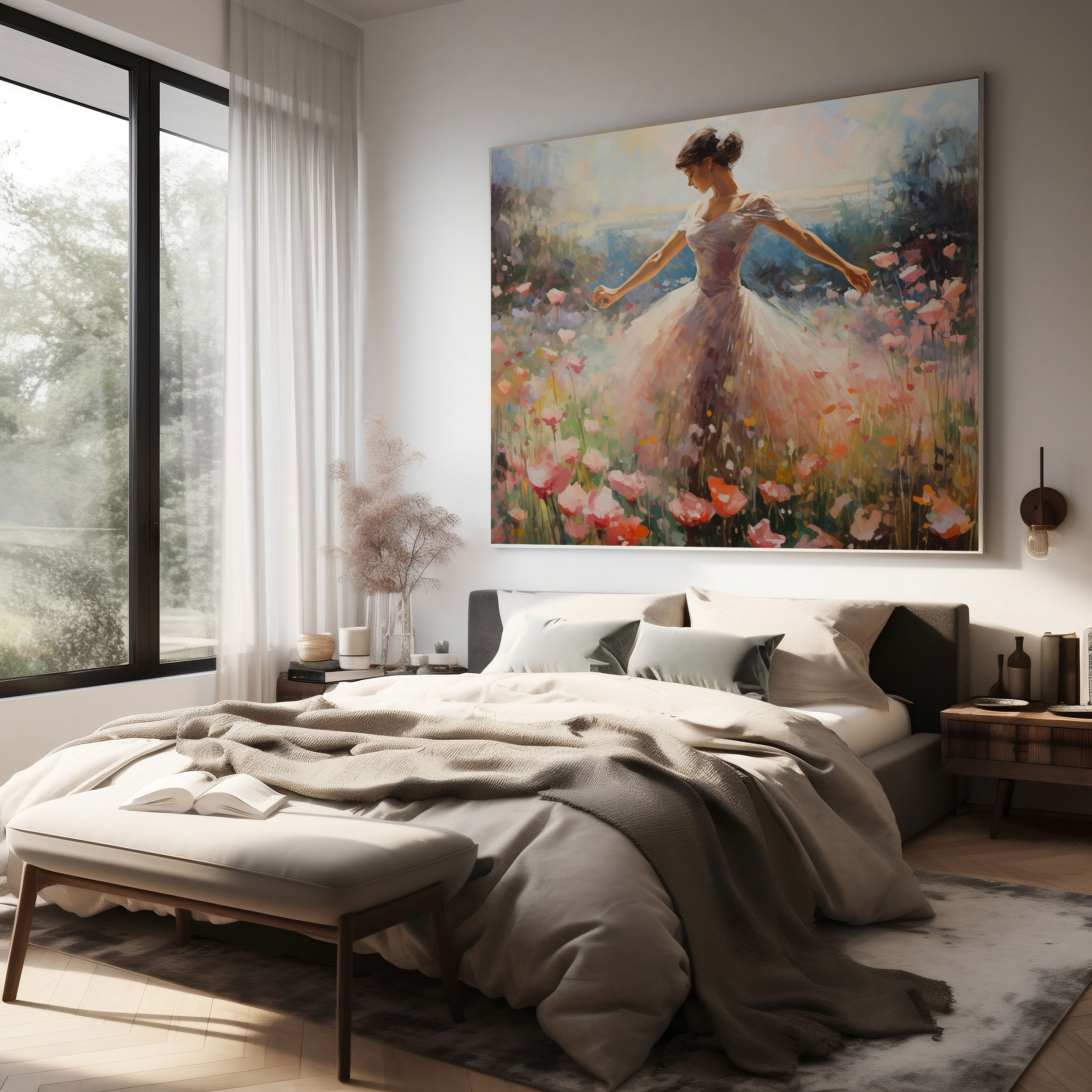 Ballerina Blooming Flowers Canvas Print - Ballerina, Wall Art, Canvas, Blooming Flowers