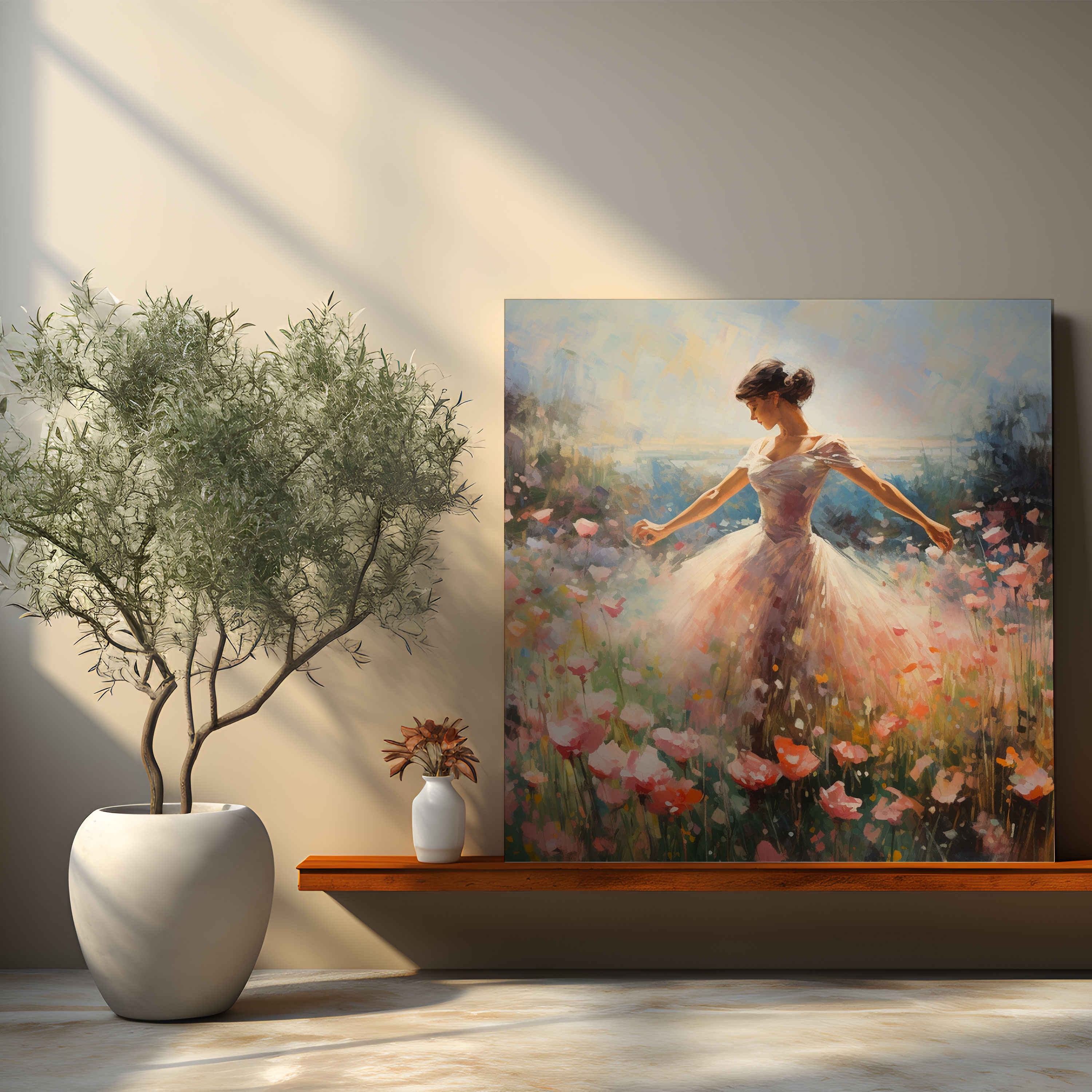 Ballerina Blooming Flowers Canvas Print - Ballerina, Wall Art, Canvas, Blooming Flowers