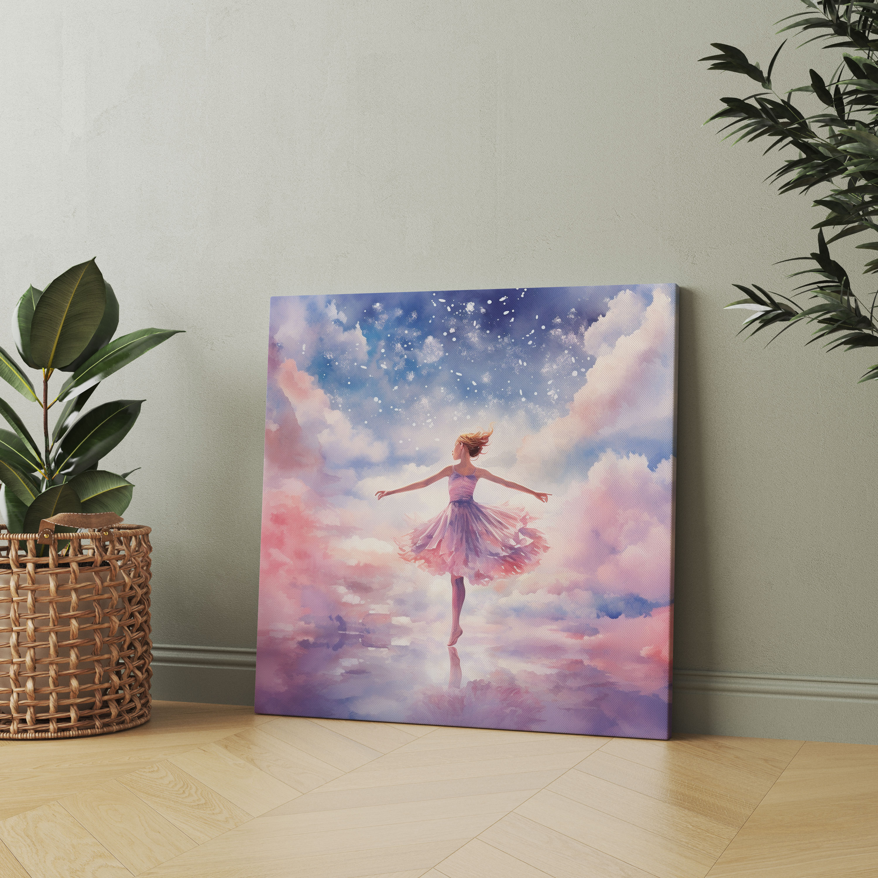 Ballerina Dreamy Sky Canvas Print - Ballerina, Canvas Wall Art, Home Decoration, Canvas Print