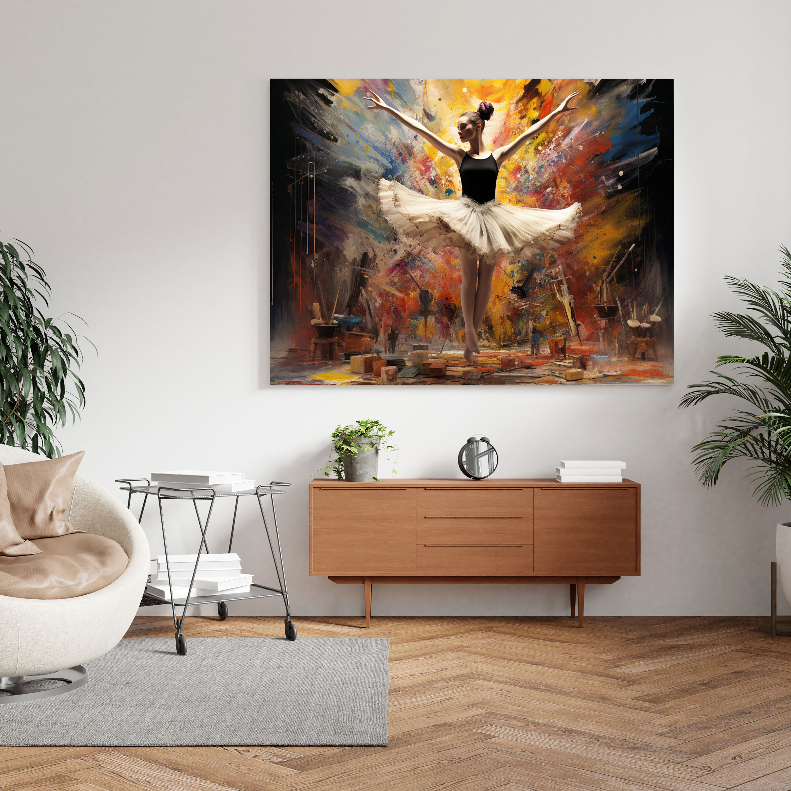 Ballerina Surreal Paintbrush Canvas Print - Ballerina, Canvas Print, Surreal, Home Decoration
