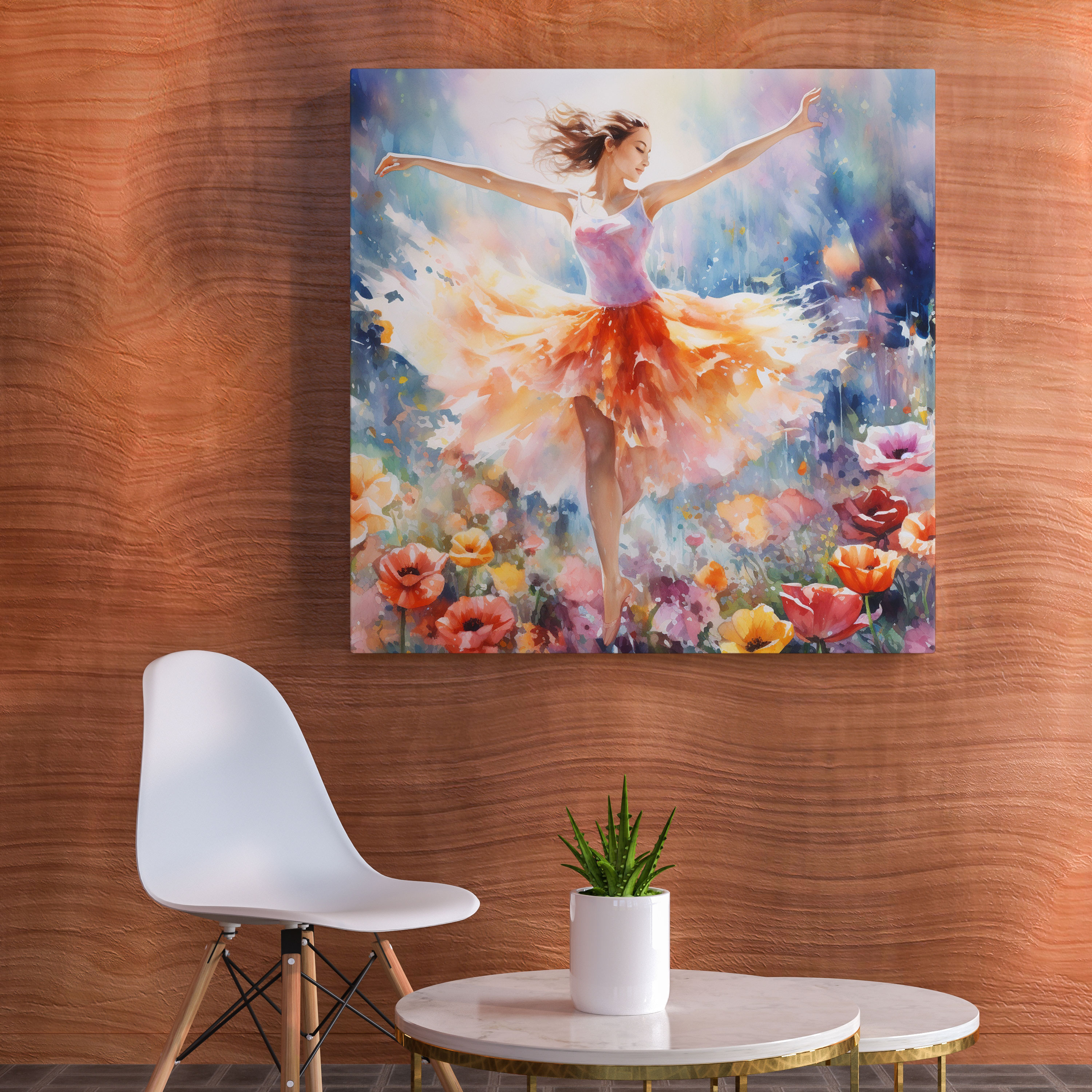 Vibrant Ballerina Canvas Print - Ballerina, Canvas Wall Art, Wall Decoration, Canvas
