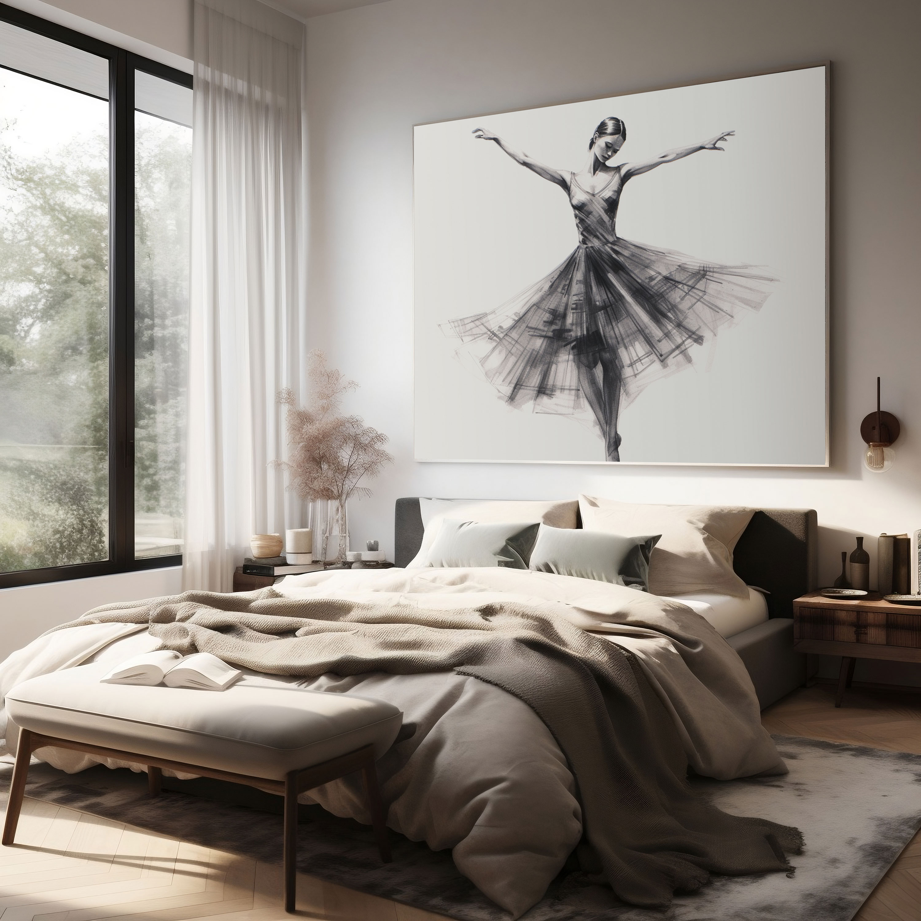 Minimalist Ballerina Canvas Print - Ballerina, Canvas, Canvas Print, Canvas Wall Art