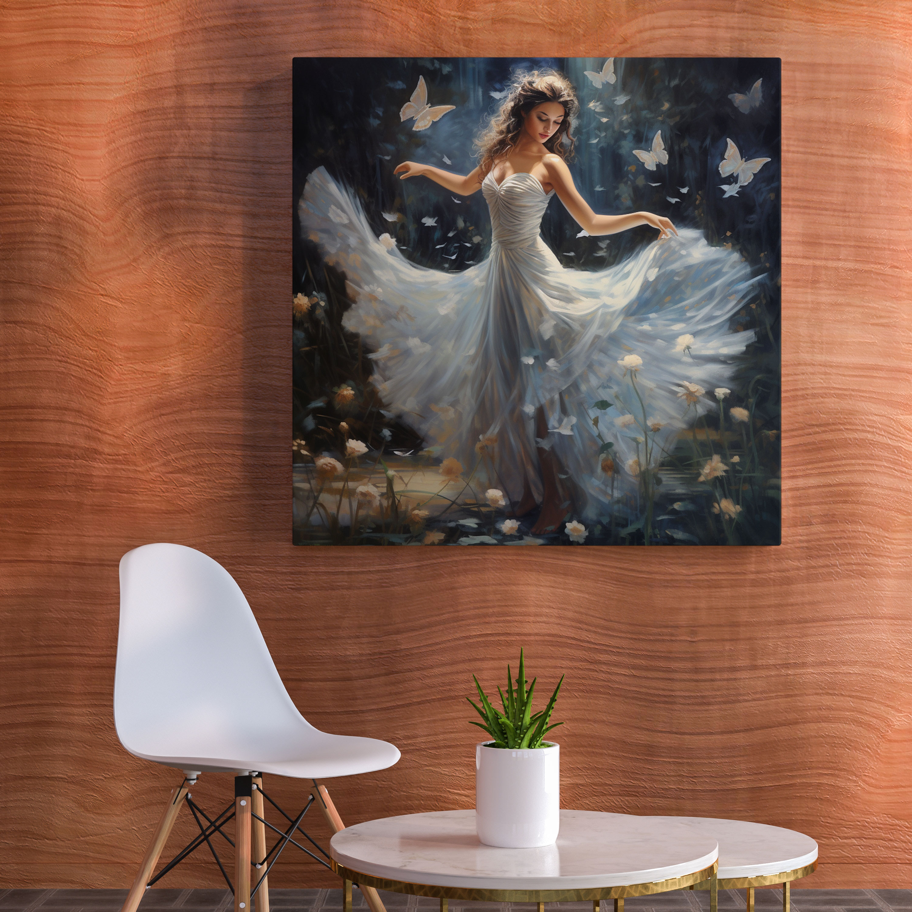 Romantic Ballerina Canvas Print - Ballerina, Butterflies, Wall Decoration, Home Decoration
