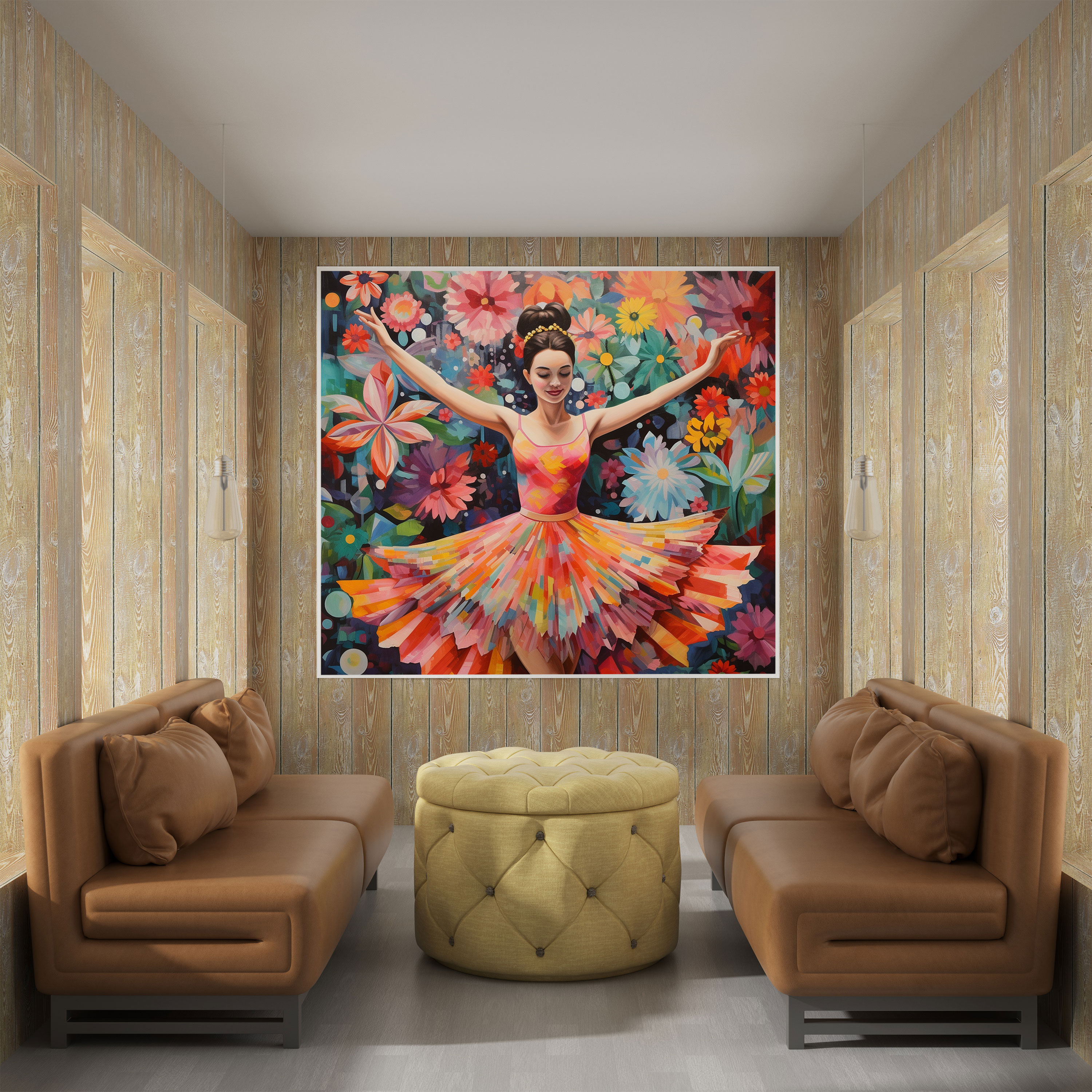 Whimsical Ballerina Canvas Print - Ballerina, Canvas Print, Floral Patterns, Wall Art