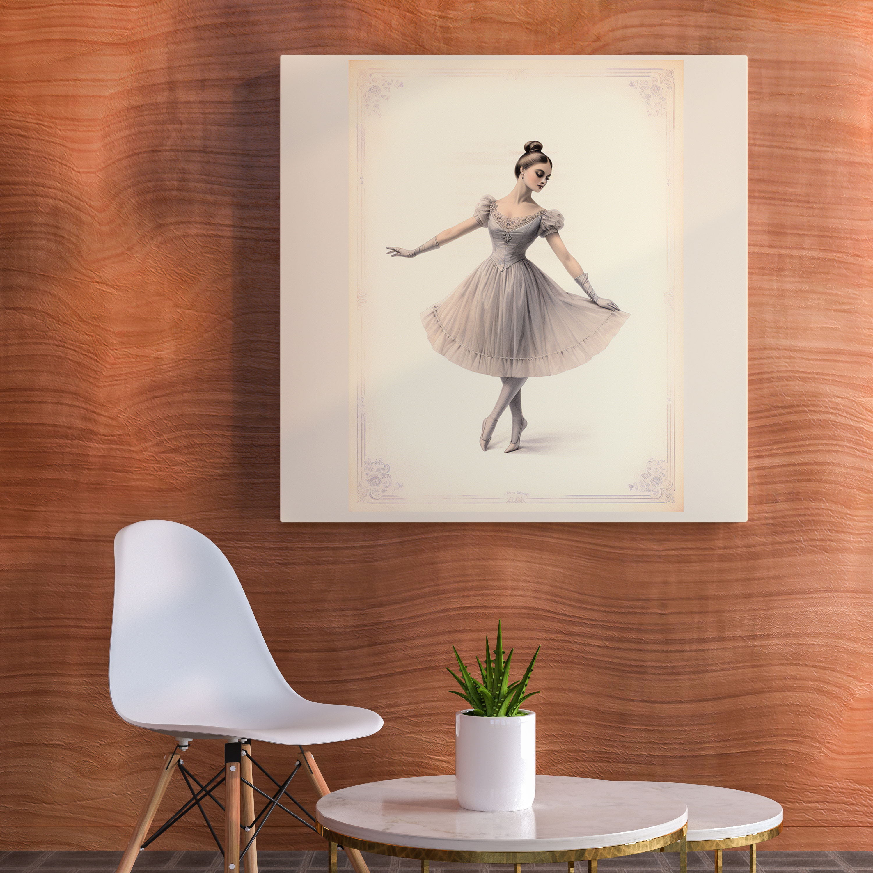 Classic Ballerina Canvas Print - Ballerina, Classic Illustration, Timeless Beauty, Canvas Wall Art