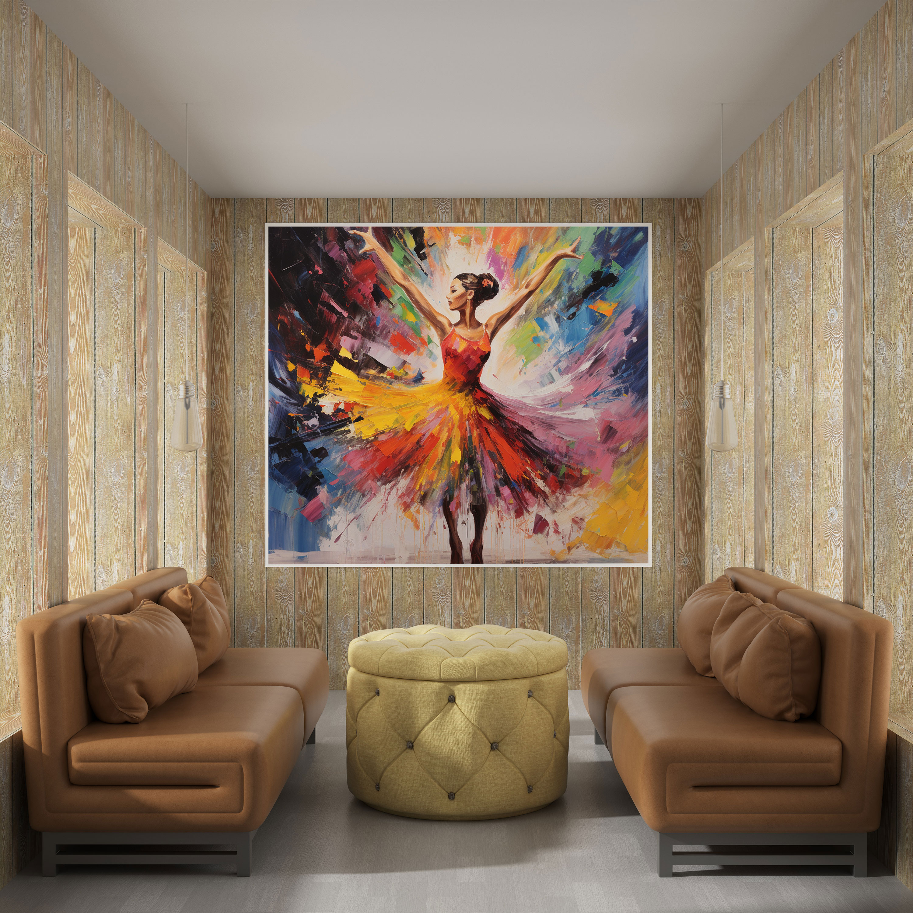 Abstract Ballerina Canvas Print - Ballerina, Vibrant Colors, Home Decoration, Expressionist