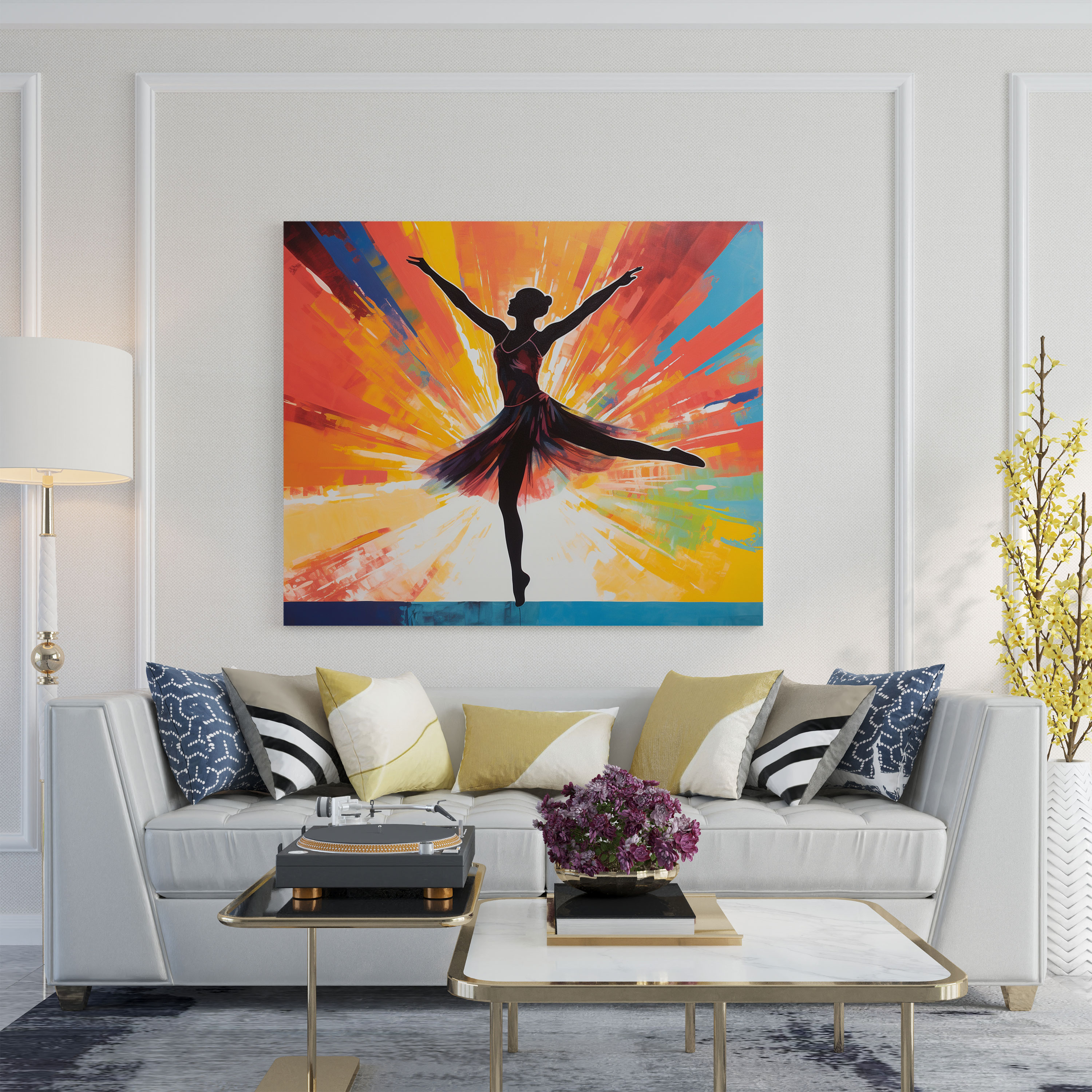 Modern Minimalist Ballerina Canvas Print - Ballerina, Vibrant, Contemporary, Canvas Print