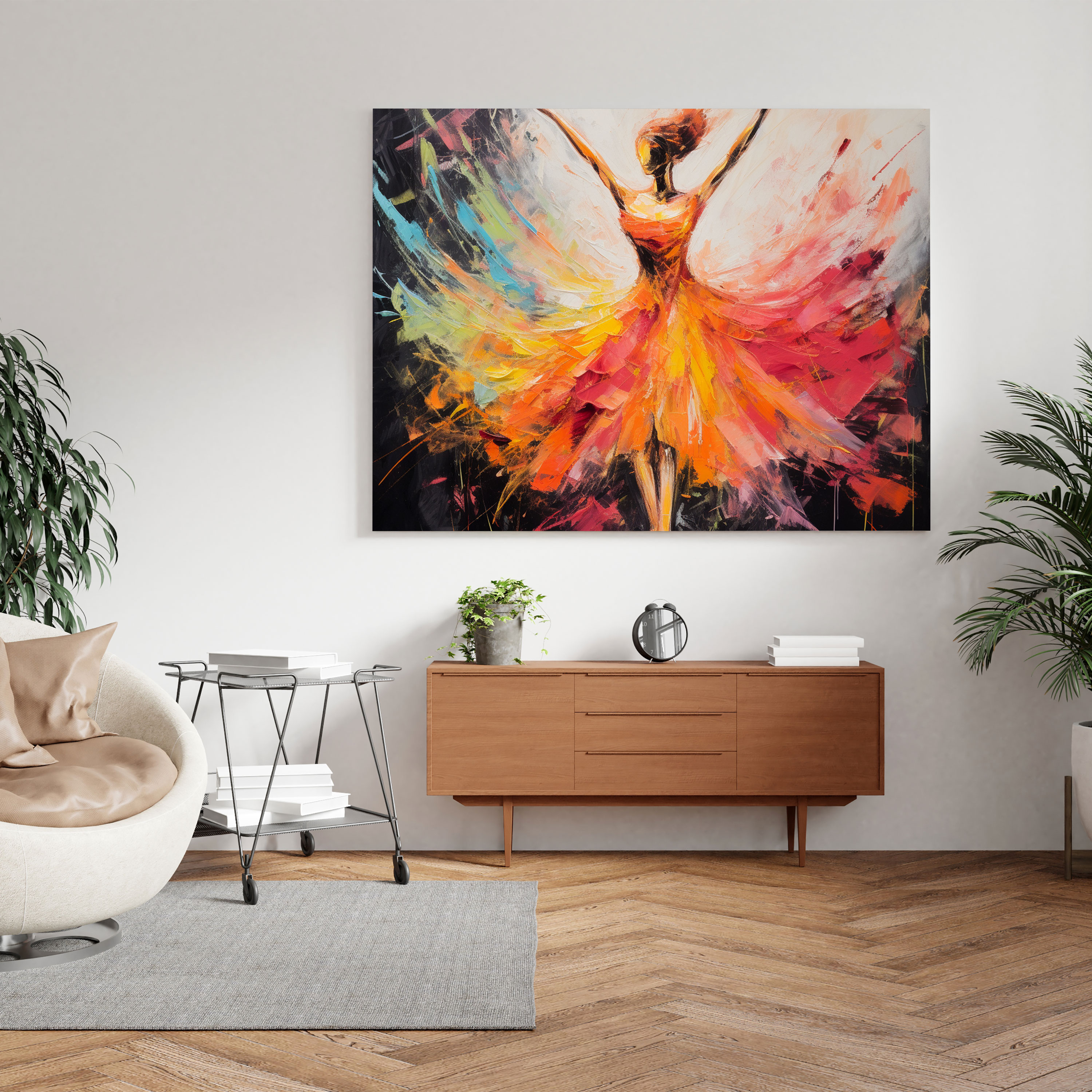 Abstract Expressionist Ballerina Canvas Print - Ballerina, Dynamic, Energy, Vibrant