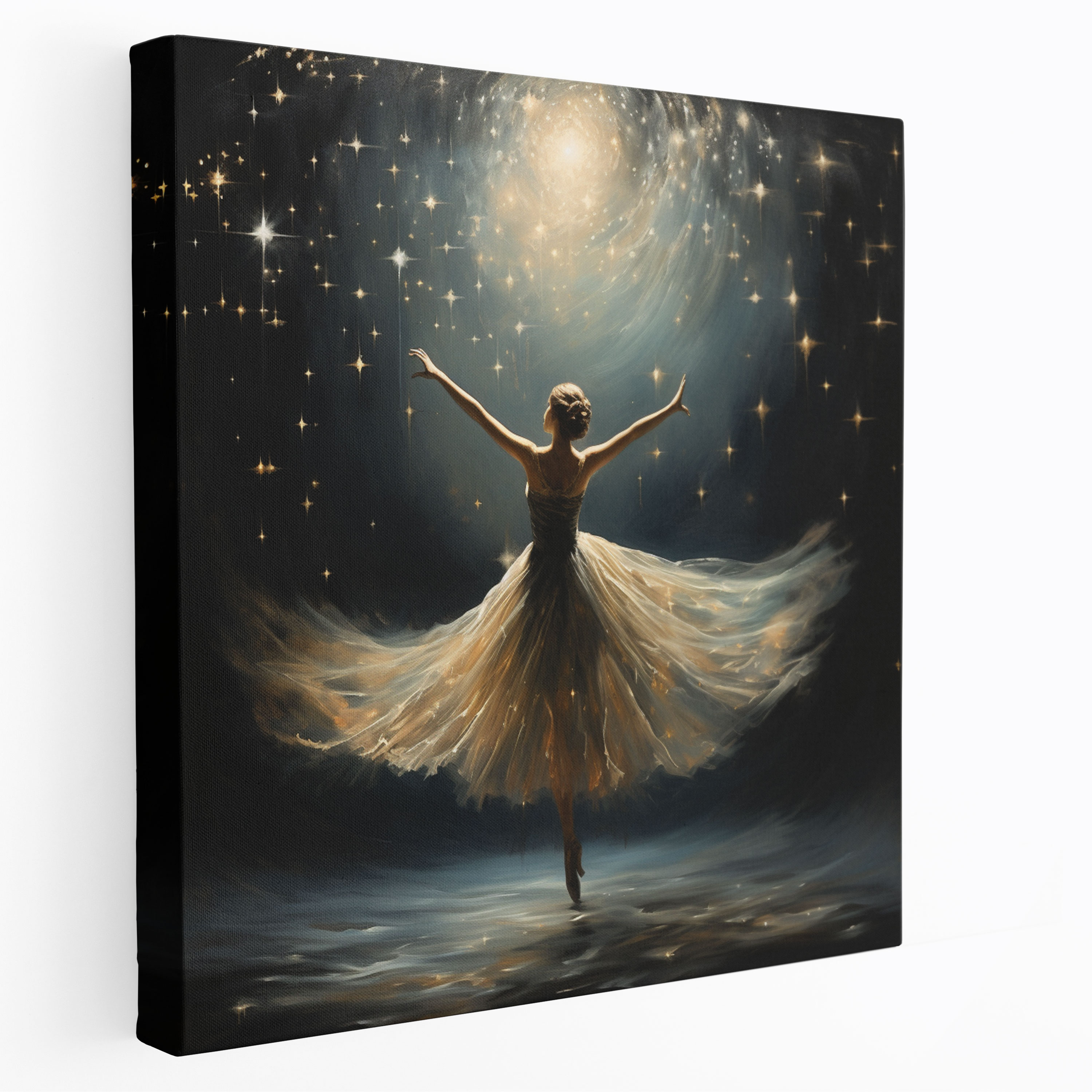 Ballet Dreams Ballerina Canvas Print - Ballerina, Ethereal Atmosphere, Dreamy Color Palette, Wall Art