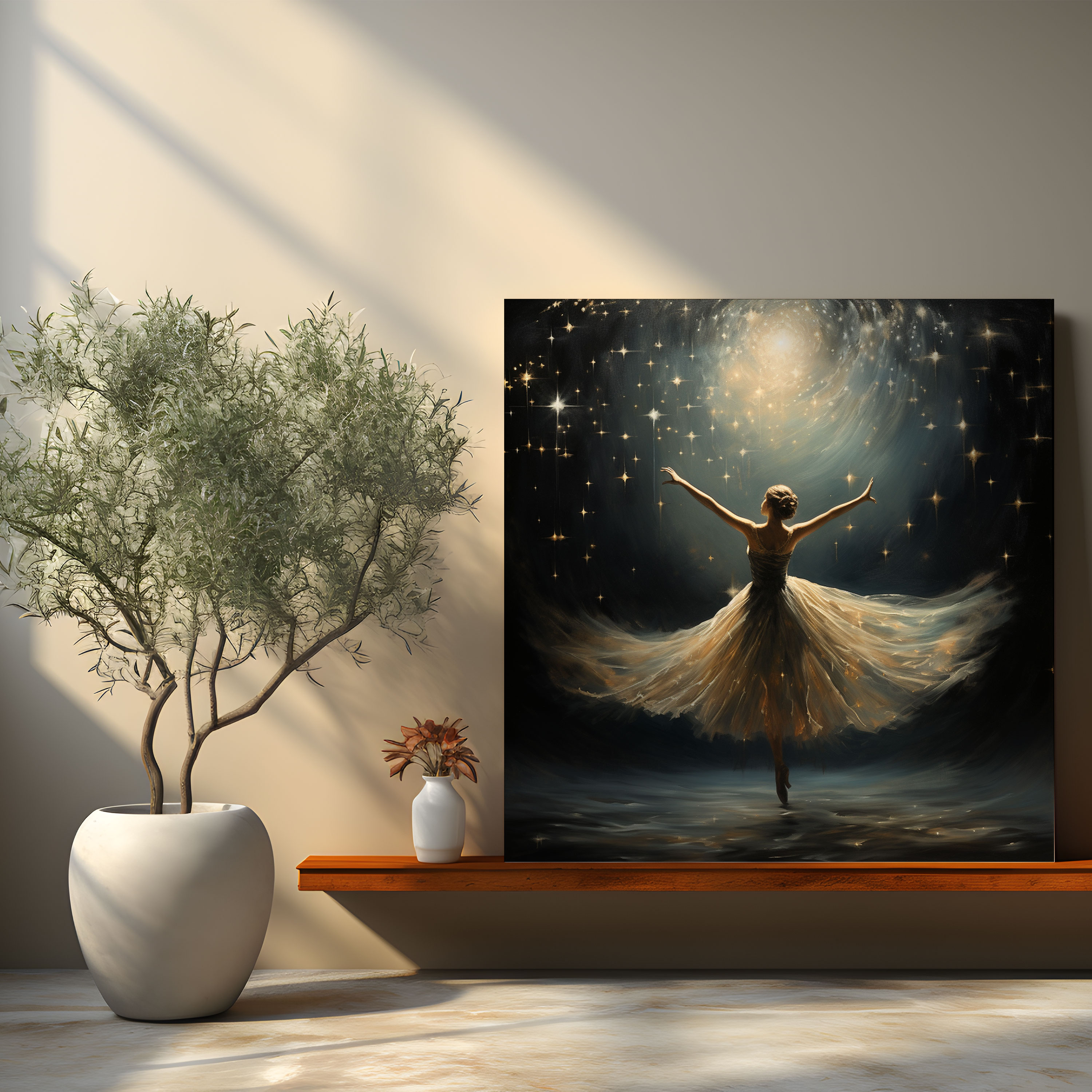 Ballet Dreams Ballerina Canvas Print - Ballerina, Ethereal Atmosphere, Dreamy Color Palette, Wall Art