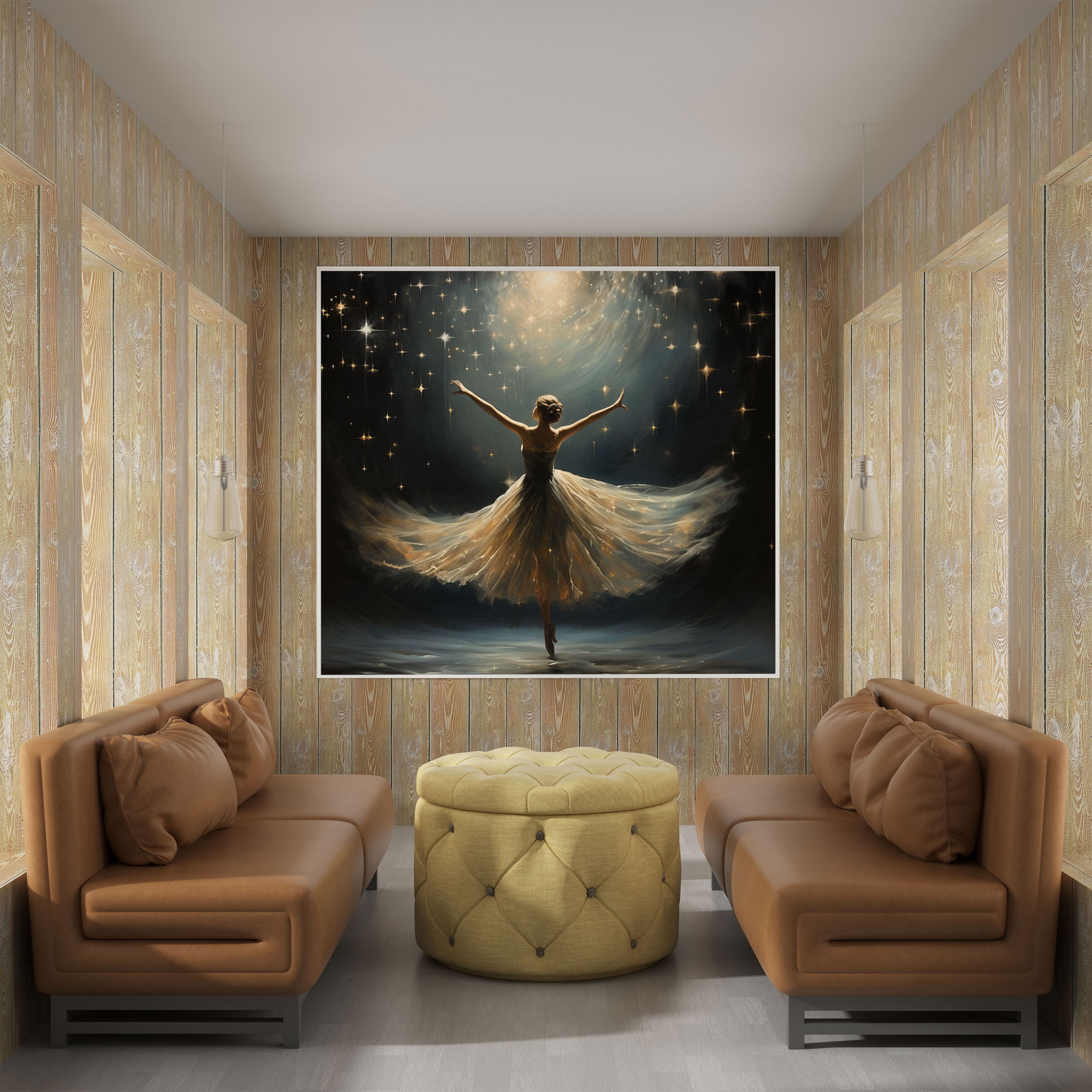 Ballet Dreams Ballerina Canvas Print - Ballerina, Ethereal Atmosphere, Dreamy Color Palette, Wall Art
