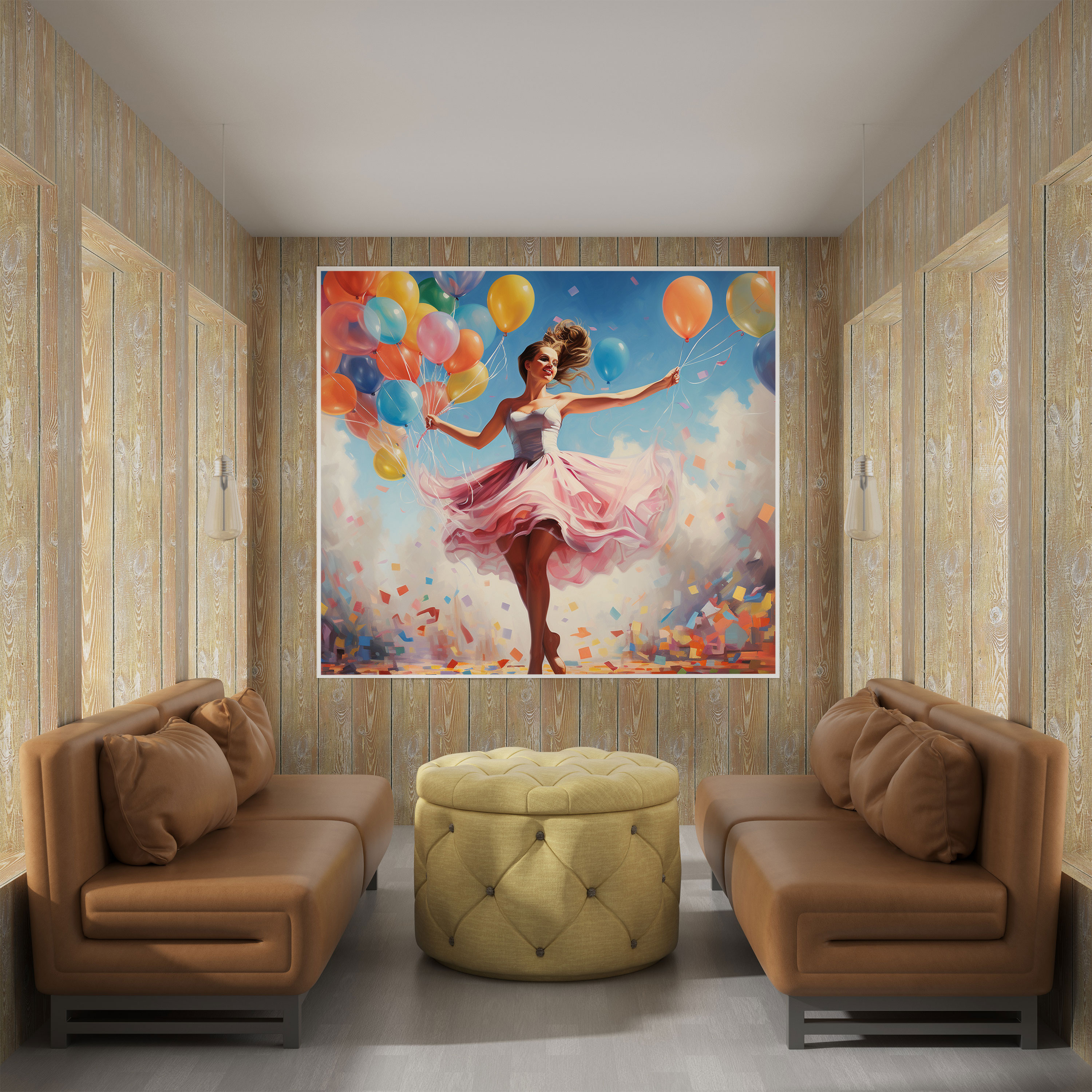 Playful Ballet Ballerina Canvas Print - Ballerina, Wall Decoration, Joyful Leap, Home Decoration