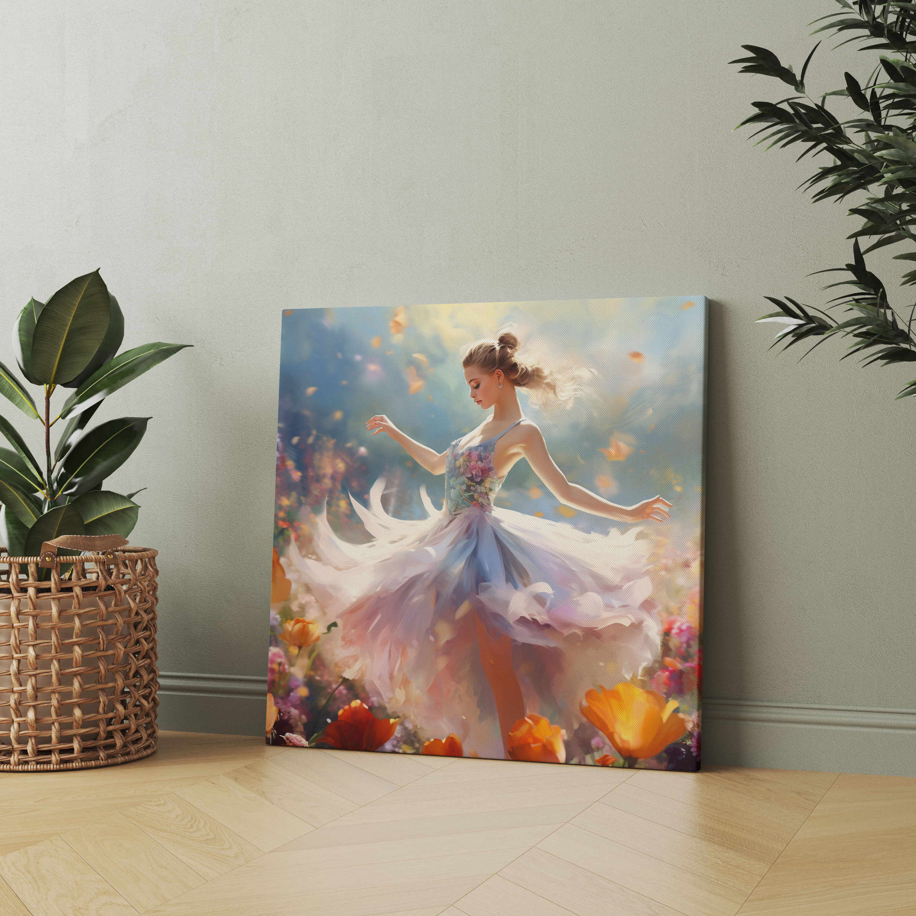 Ballerina Bliss Canvas Print - Ballerina, Artistic, Canvas Wall Art, Vibrant