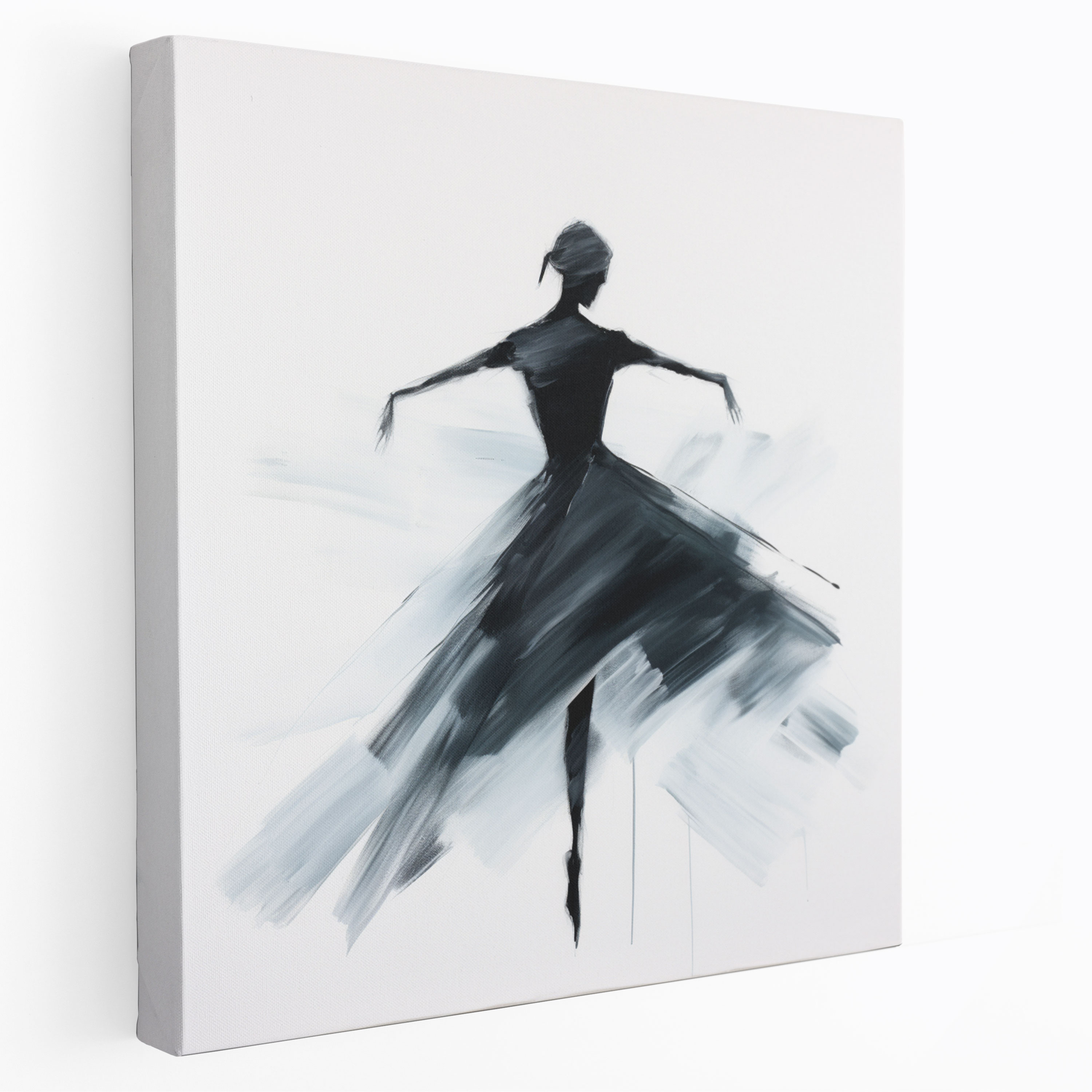 Monochromatic Splendor Ballerina Canvas Print - Ballerina, Abstract, Wall Decoration, Home Decoration