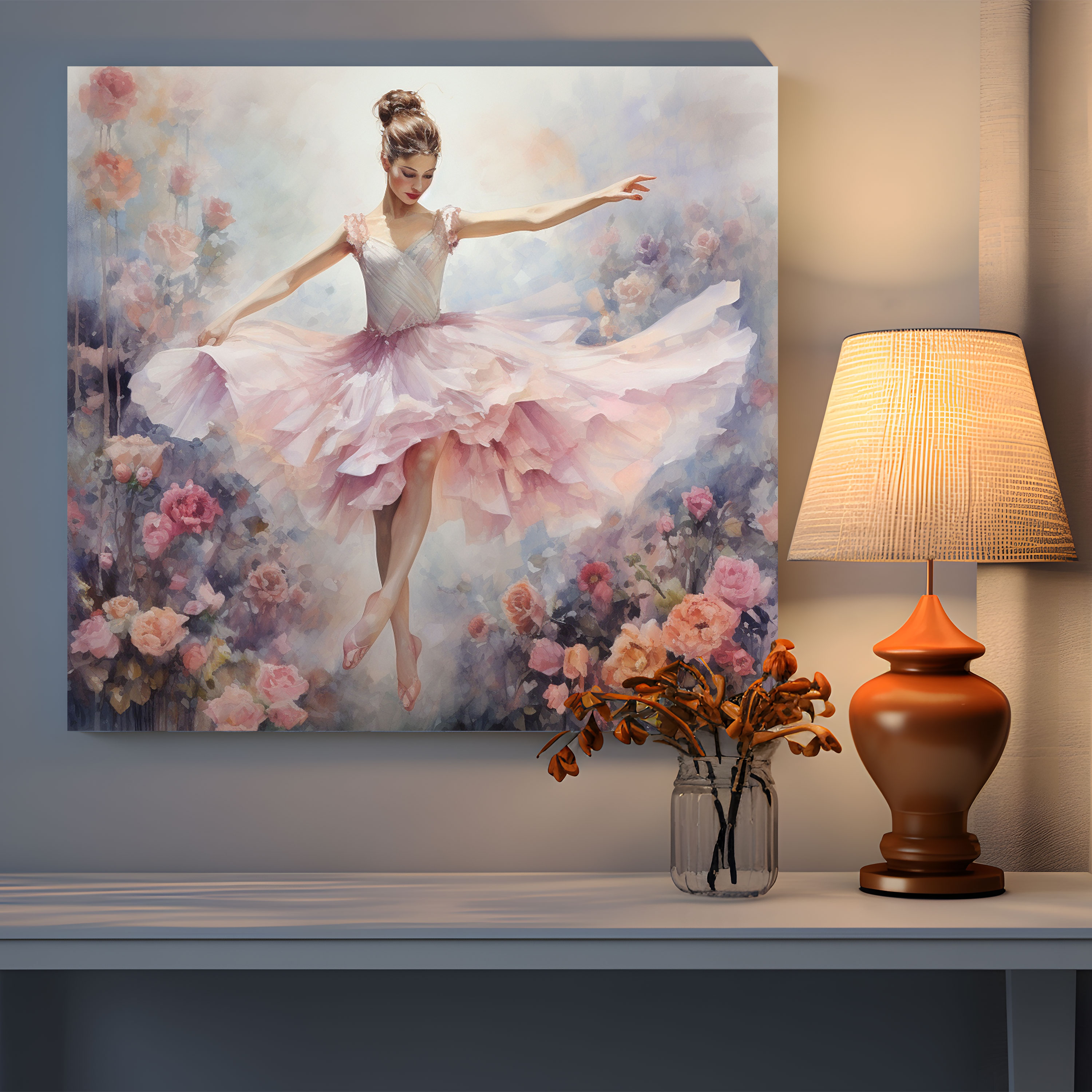 Ballerina Dreams Watercolor Canvas Print - Ballerina, Canvas Wall Art, Canvas, Wall Art