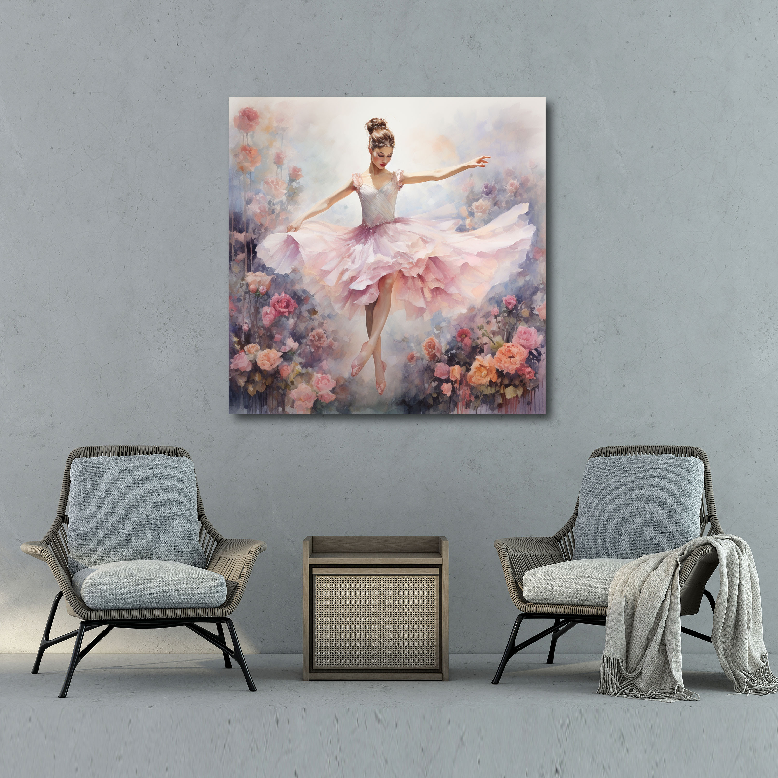 Ballerina Dreams Watercolor Canvas Print - Ballerina, Canvas Wall Art, Canvas, Wall Art