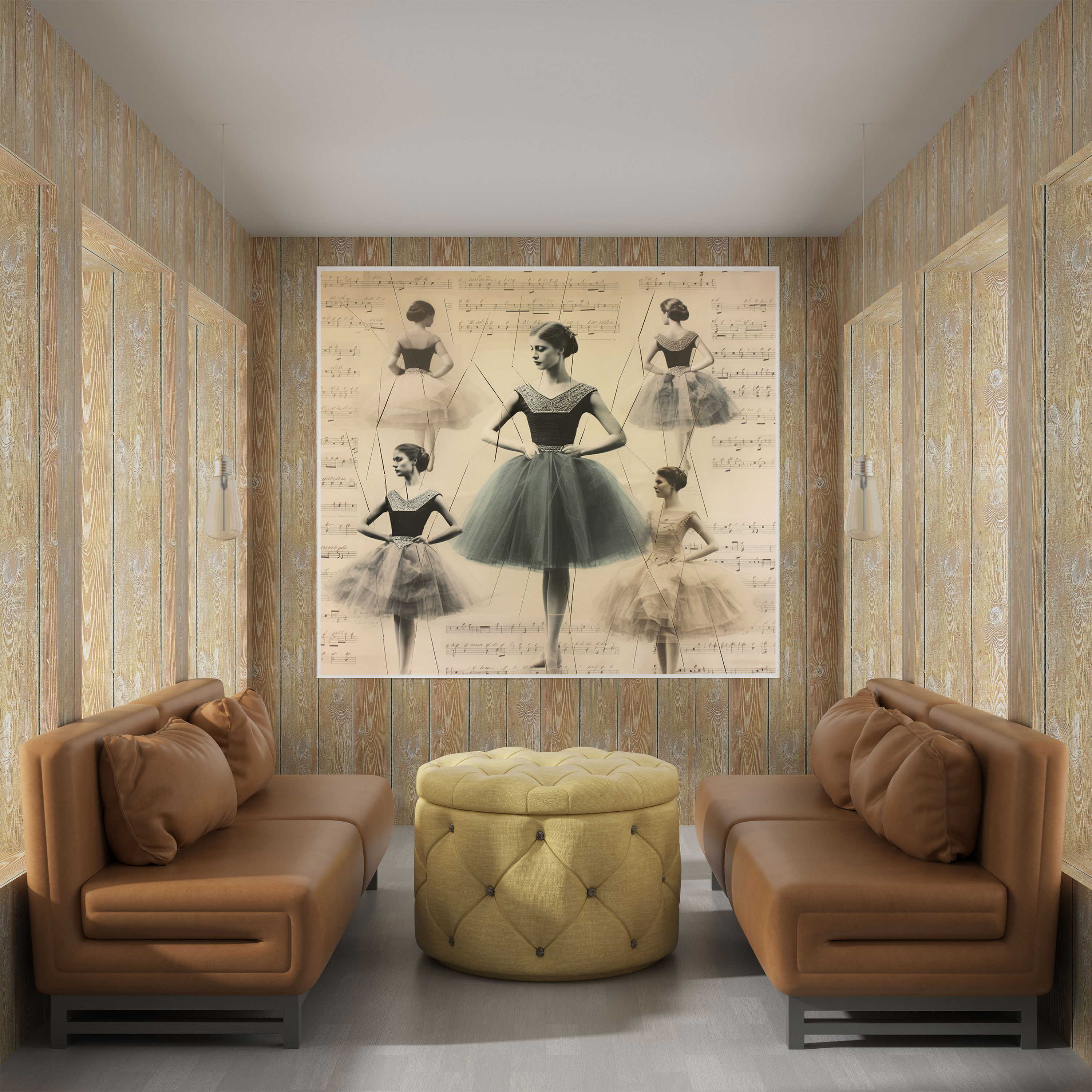 Vintage Ballet Collage Mixed Media Canvas Print - Ballerina, Canvas Wall Art, Mixed Media Artwork, Canvas
