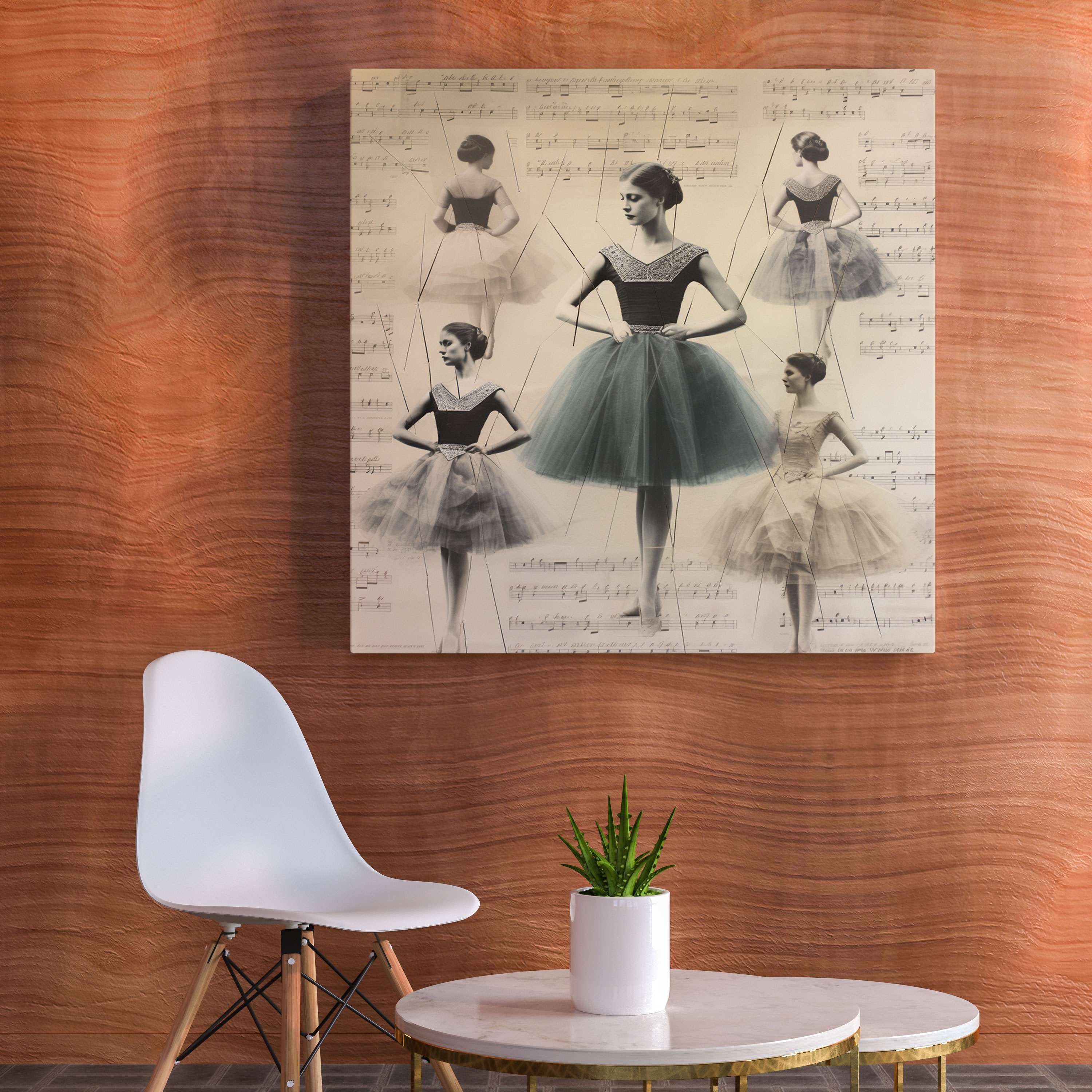 Vintage Ballet Collage Mixed Media Canvas Print - Ballerina, Canvas Wall Art, Mixed Media Artwork, Canvas