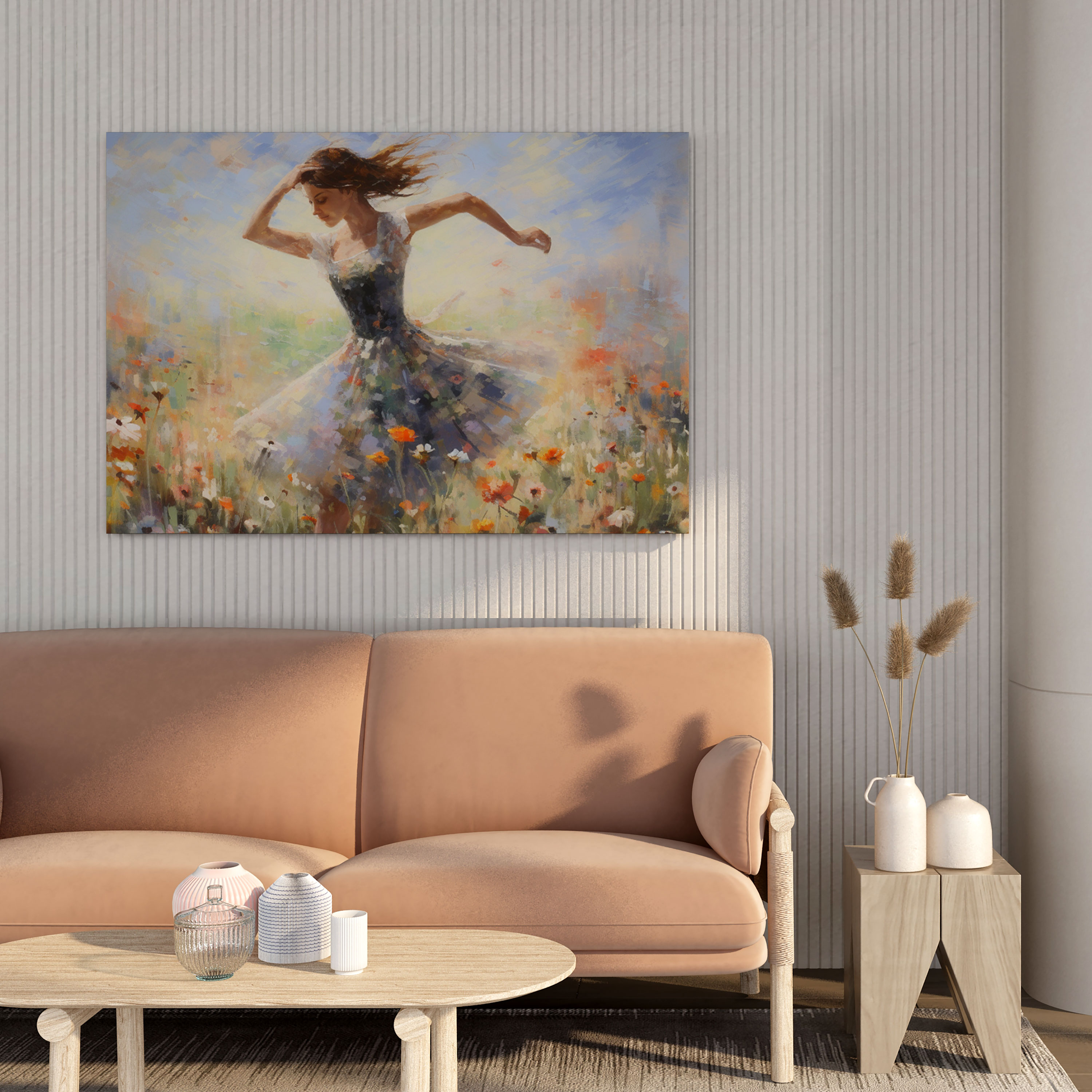 Wildflower Leaps Impressionist Canvas Print - Ballerina, Wall Art, Wall Decoration, Canvas Wall Art