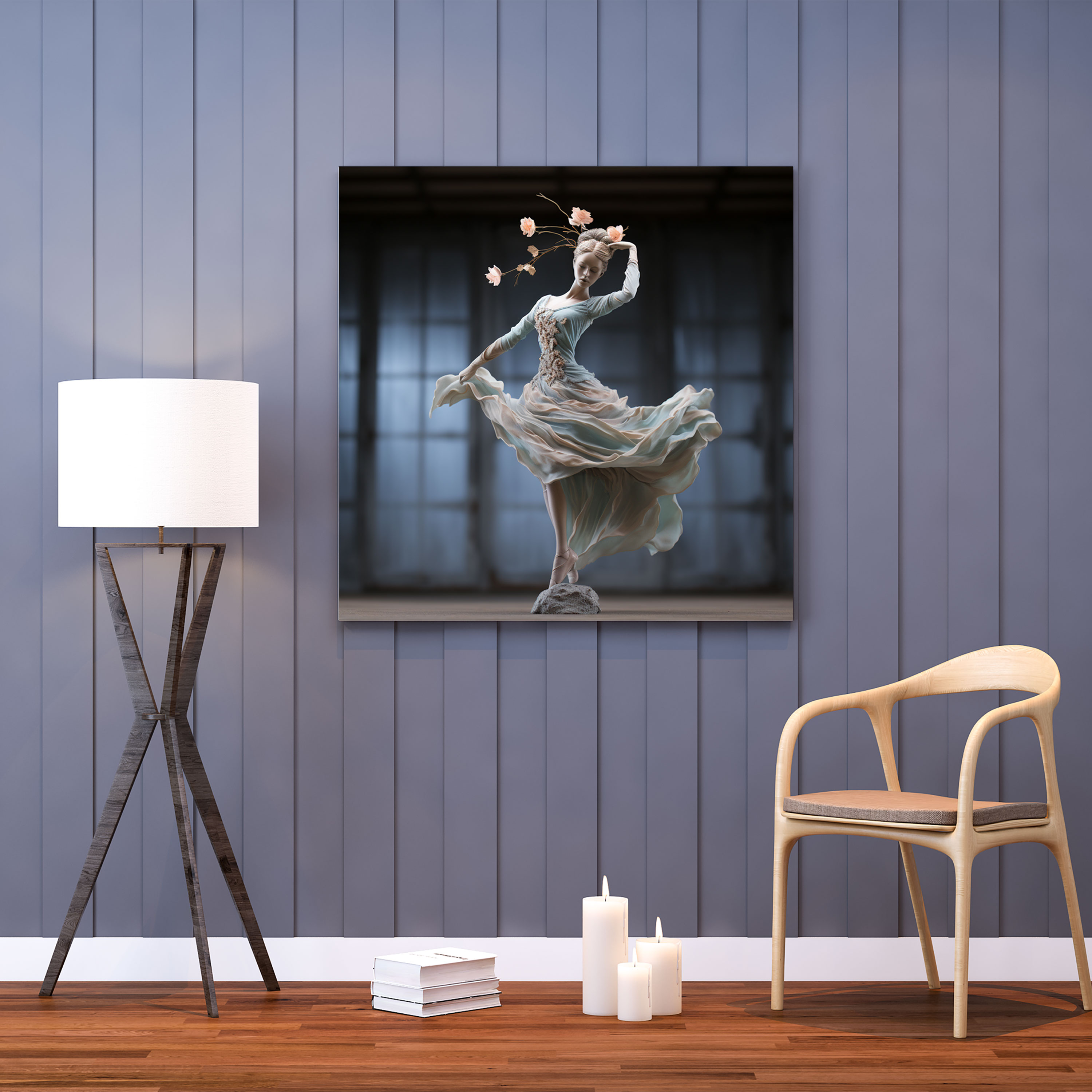 Elegant Pose Ballerina Realistic Canvas Print - Ballerina, Wall Decoration, Canvas Wall Art, Canvas