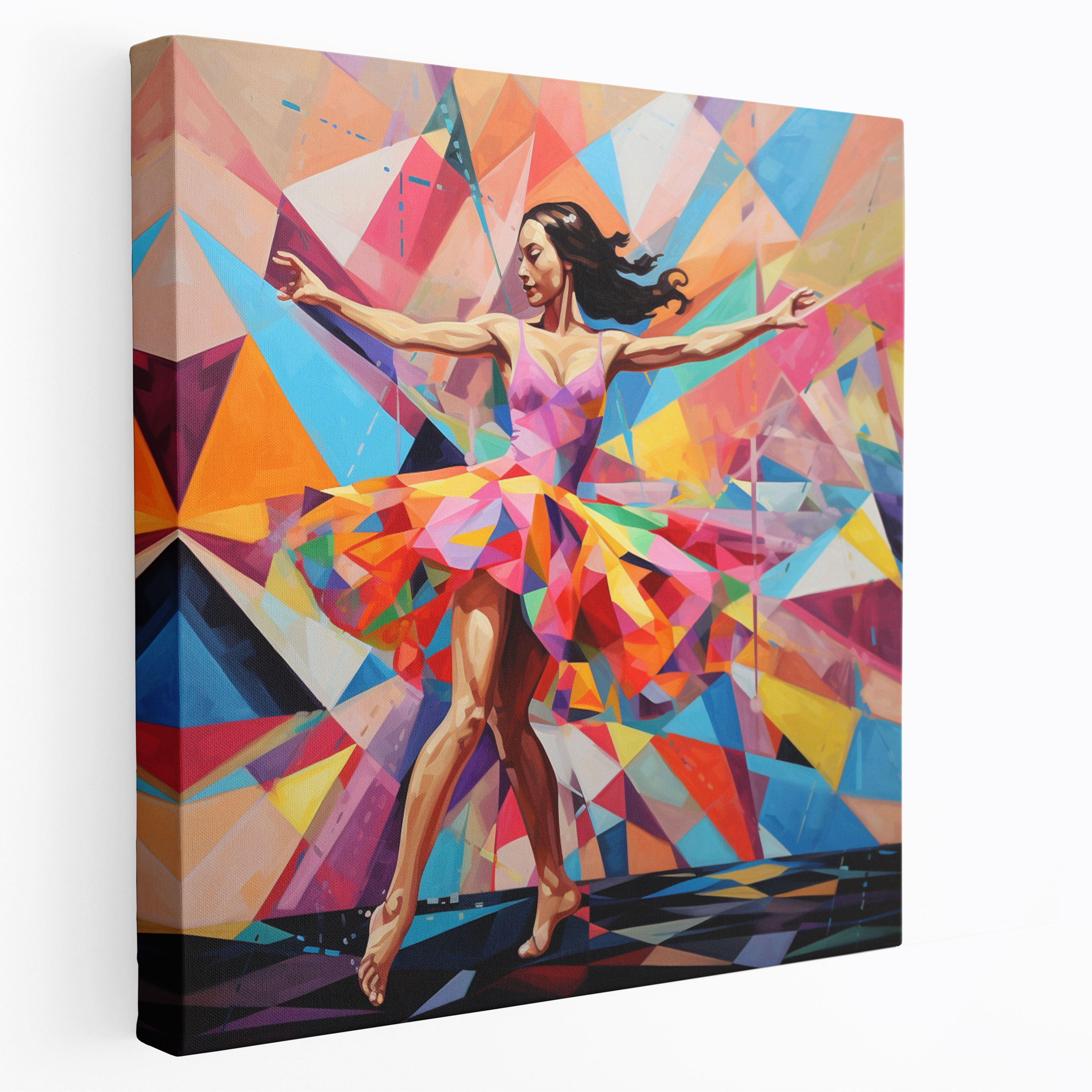 Colorful Geometrics Pop Art Canvas Print - Ballerina, Wall Decoration, Canvas Wall Art, Canvas Print