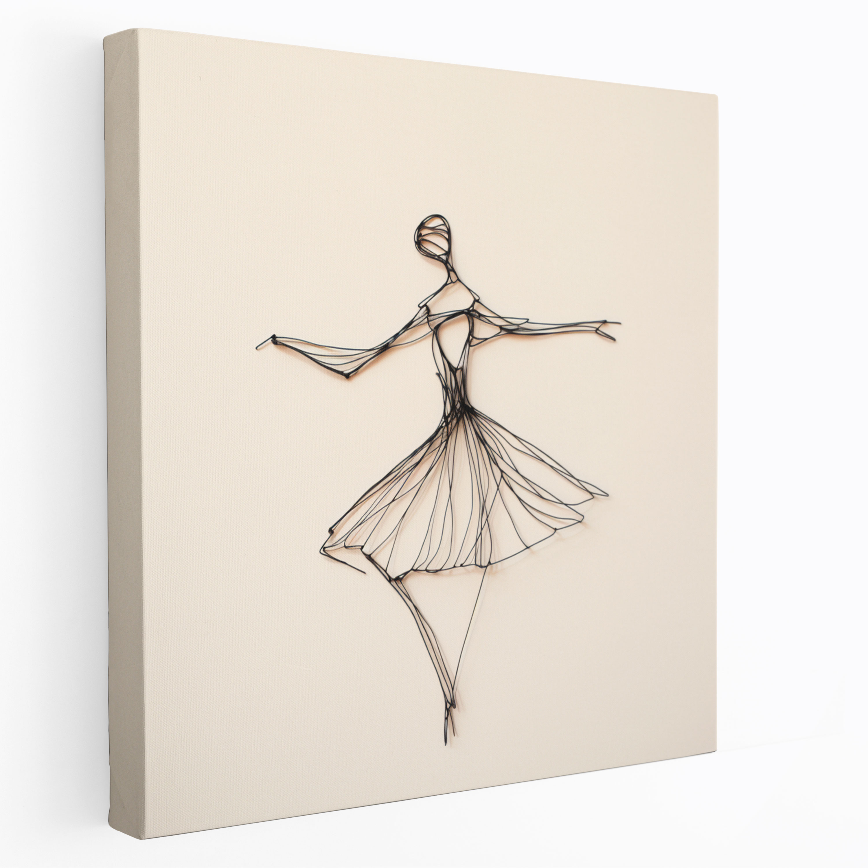 Silhouette Elegance Minimalist Canvas Print - Ballerina, Silhouette Elegance, Canvas, Wall Art