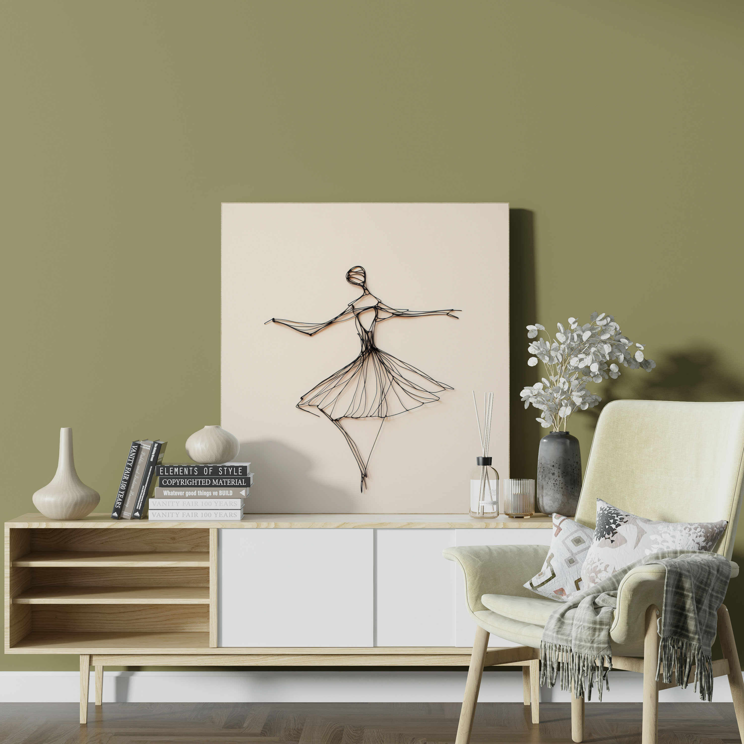 Silhouette Elegance Minimalist Canvas Print - Ballerina, Silhouette Elegance, Canvas, Wall Art