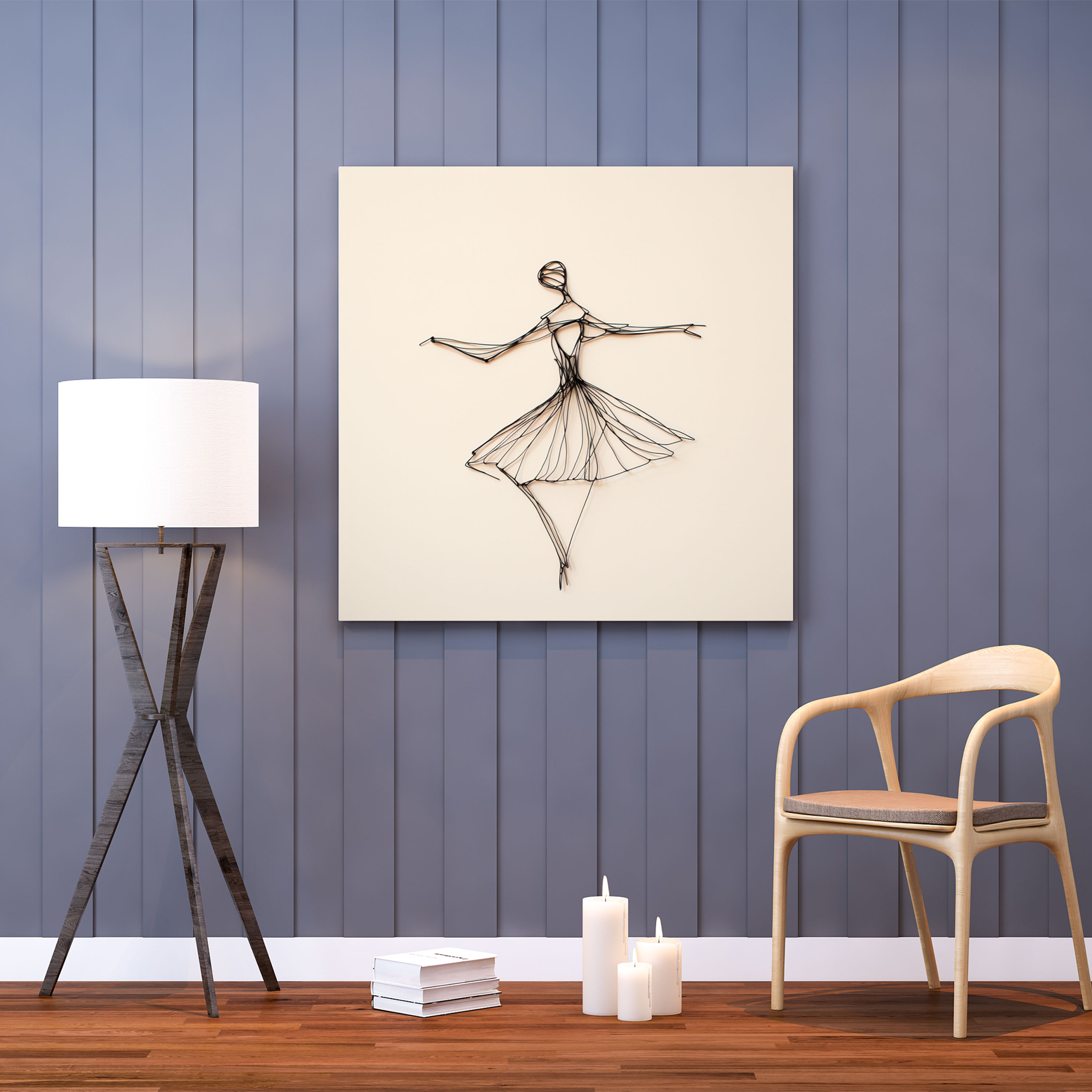 Silhouette Elegance Minimalist Canvas Print - Ballerina, Silhouette Elegance, Canvas, Wall Art