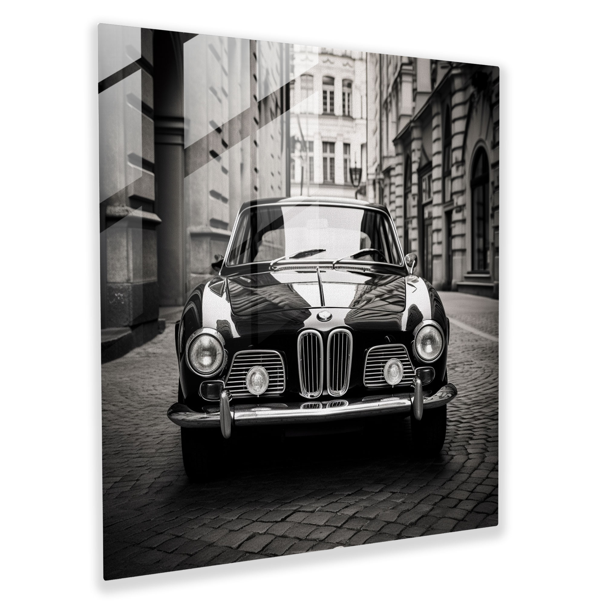 Bmw Glass Print - Classic Emblem - Bmw, Vintage Car, Bmw, Home Decoration