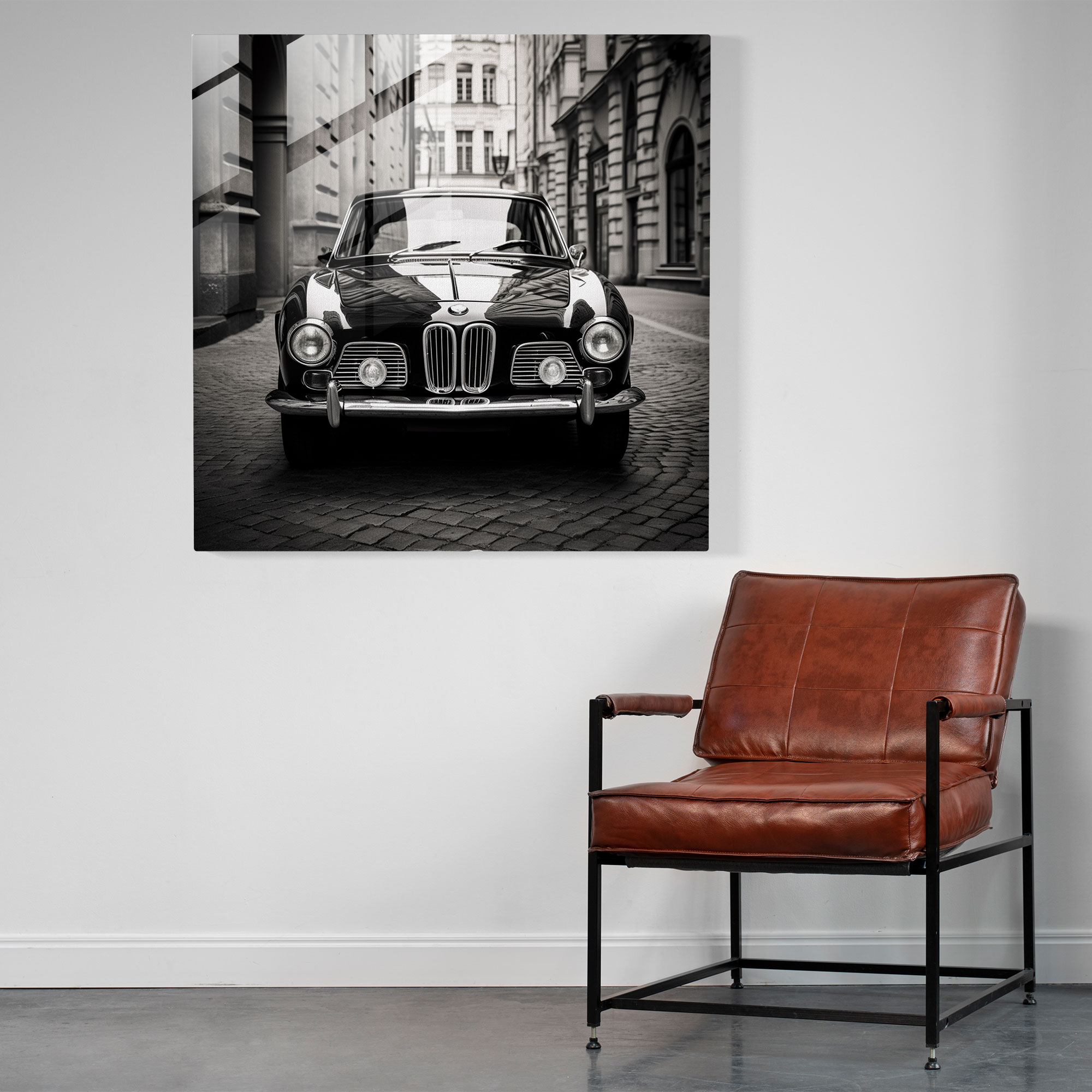 Bmw Glass Print - Classic Emblem - Bmw, Vintage Car, Bmw, Home Decoration