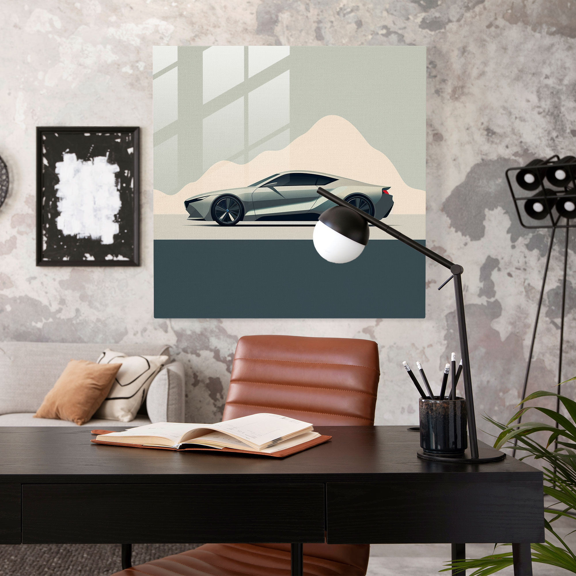 Bmw Cam Tablo - Minimalist Zarafet - Şık Bmw Coupe Cam Tablo Duvar Dekorasyonu