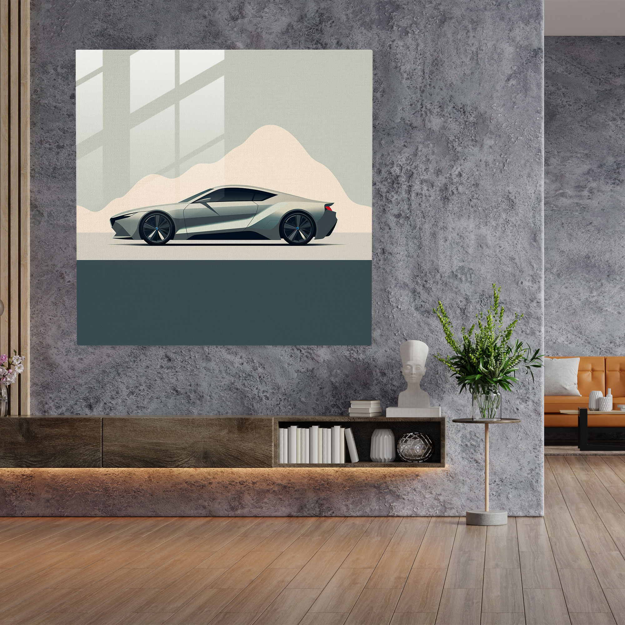 Bmw Cam Tablo - Minimalist Zarafet - Şık Bmw Coupe Cam Tablo Duvar Dekorasyonu