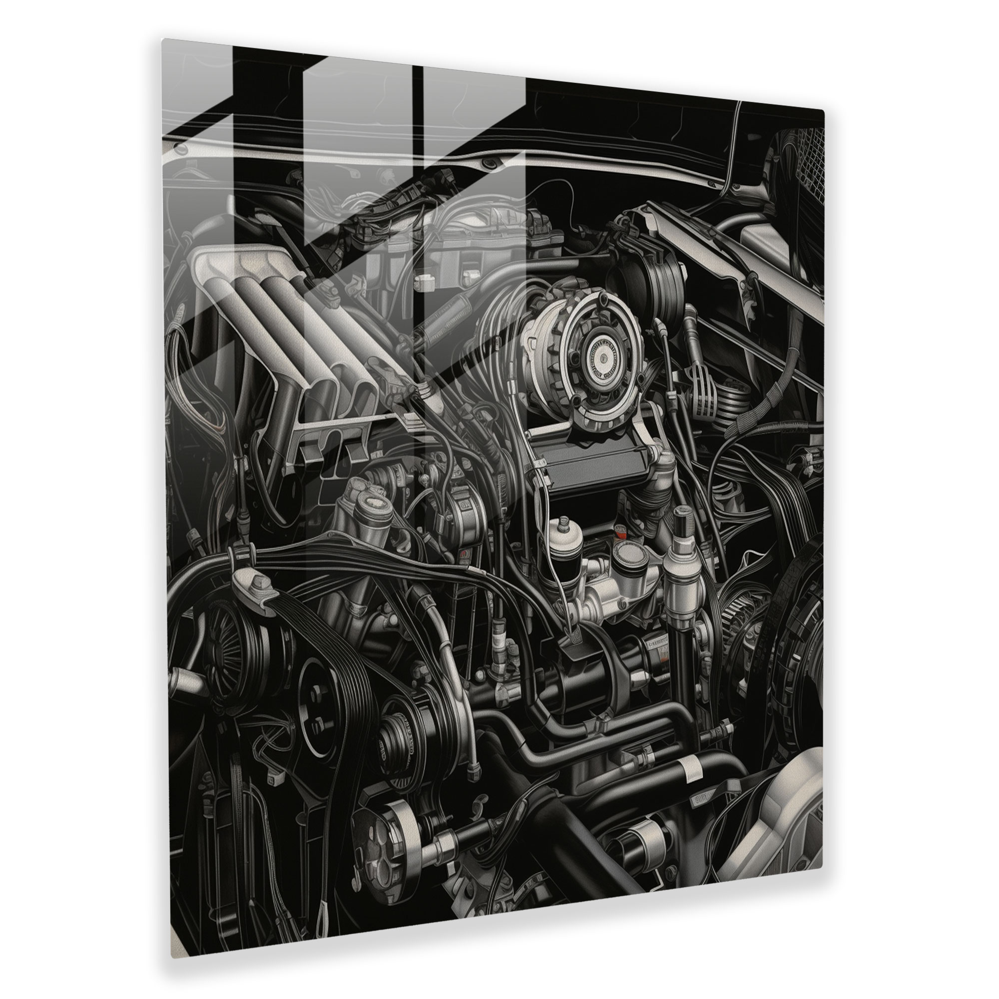 Bmw Realistic Glass Print - Bmw, Glass Print, Glass Art, Wall Decoration