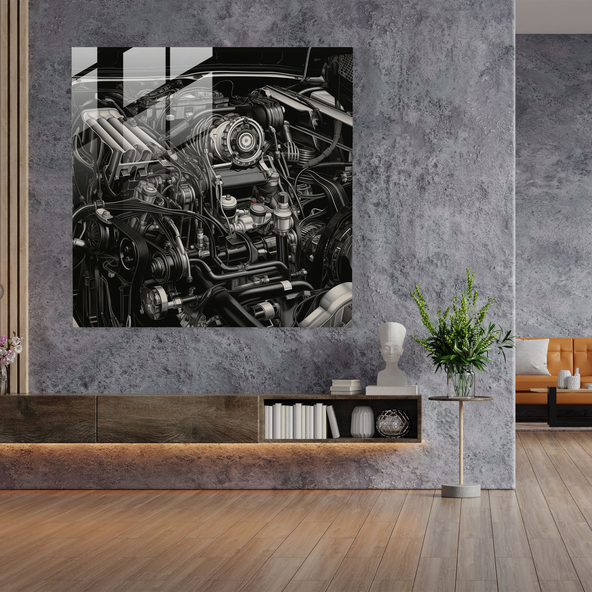 Bmw Realistic Glass Print - Bmw, Glass Print, Glass Art, Wall Decoration