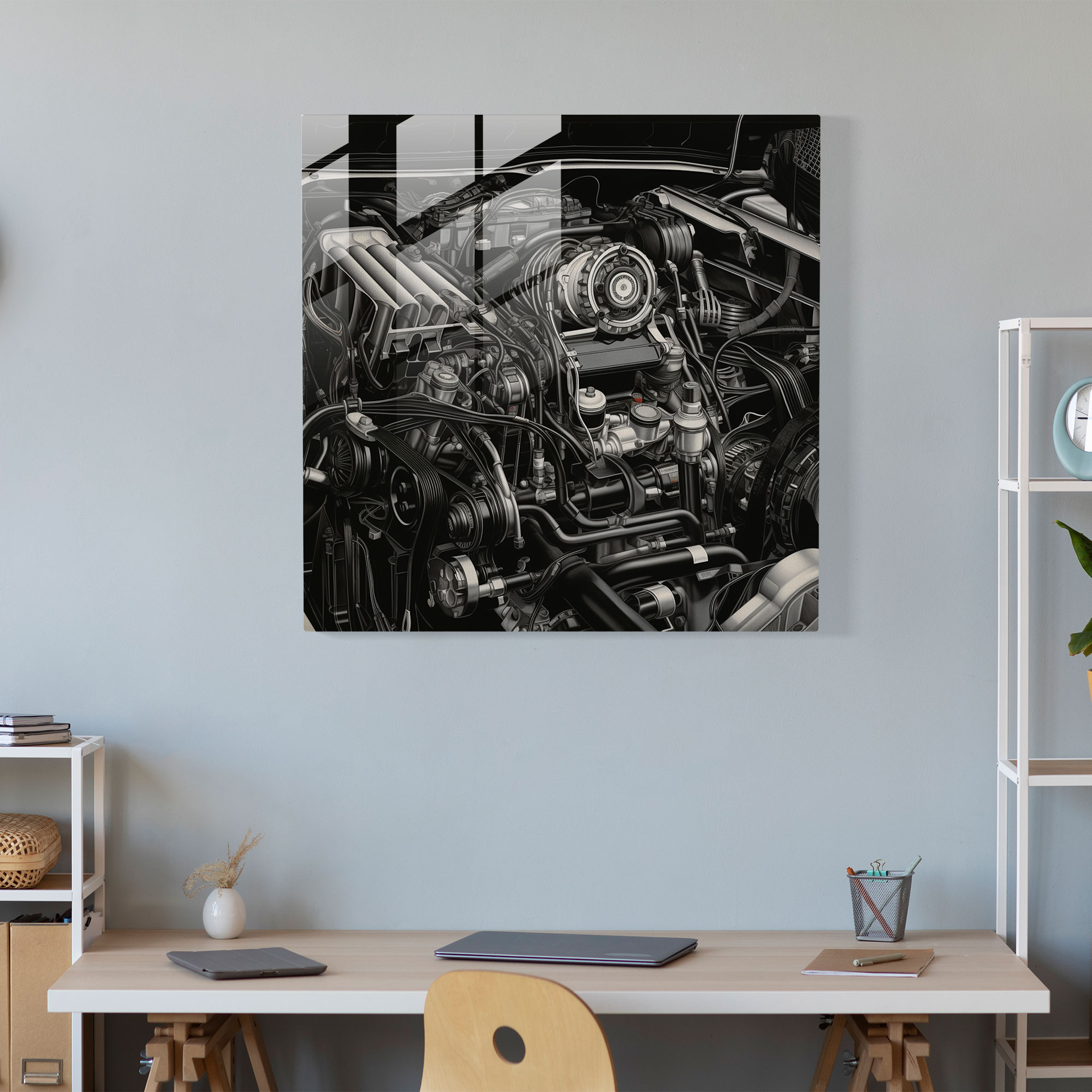 Bmw Realistic Glass Print - Bmw, Glass Print, Glass Art, Wall Decoration