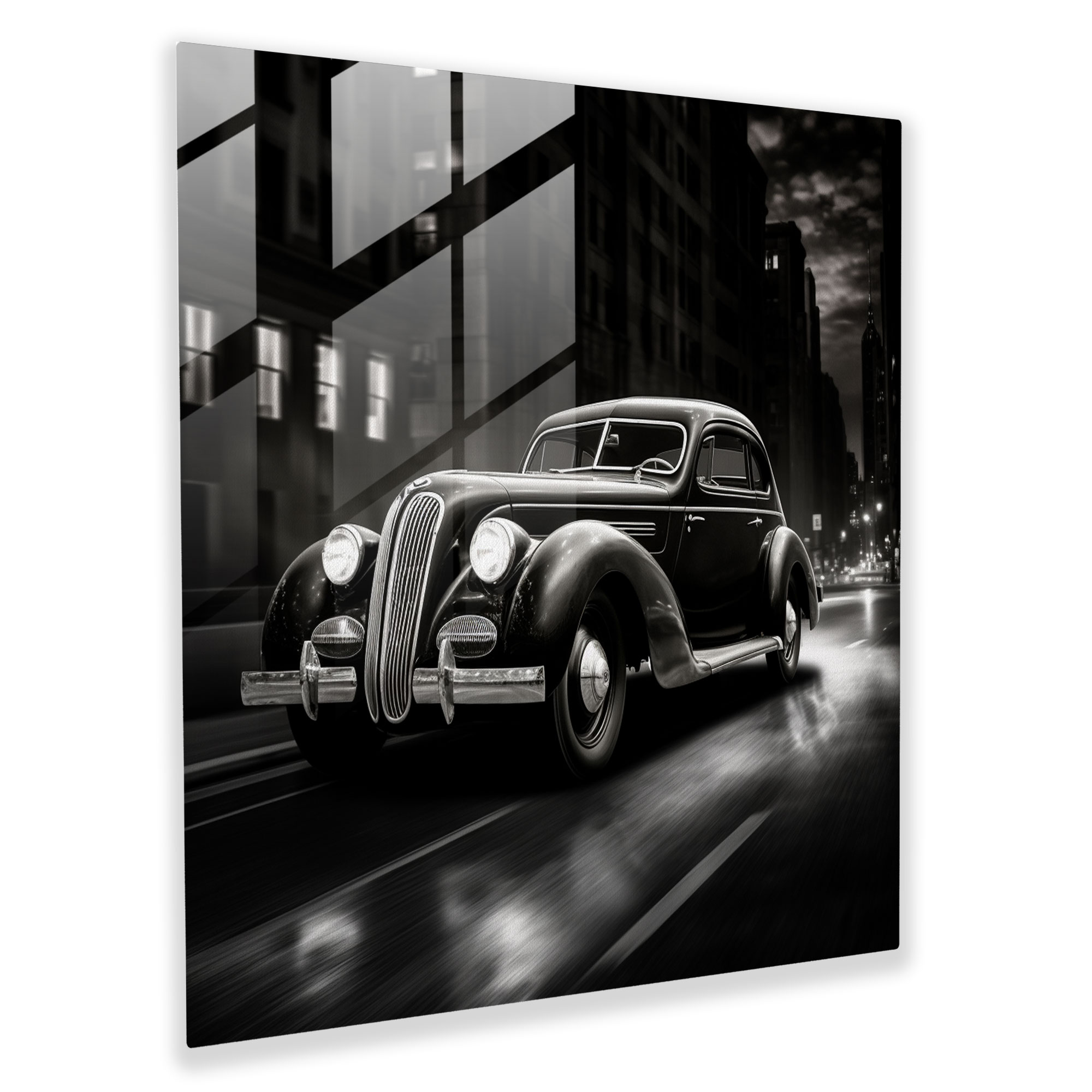 Bmw City Lights Glass Print - Bmw, Glass Wall Art, Wall Decoration, Bmw