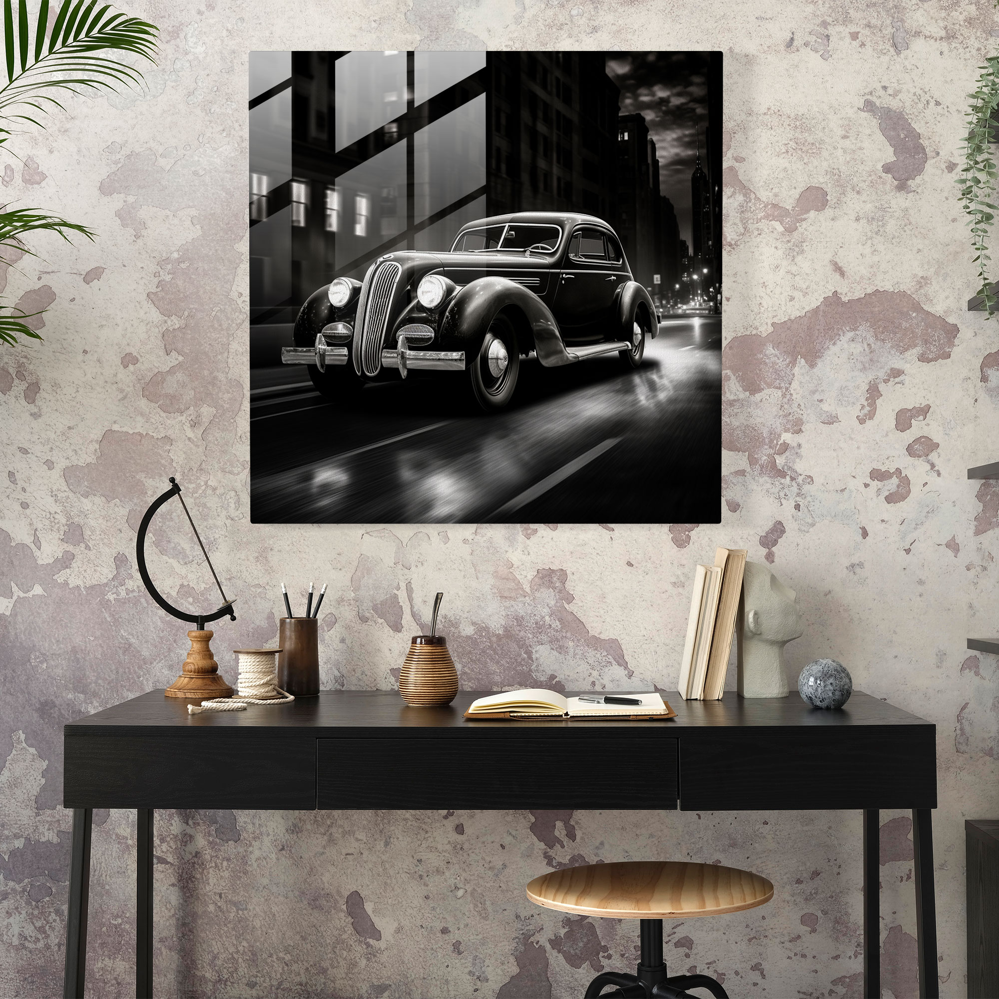 Bmw City Lights Glass Print - Bmw, Glass Wall Art, Wall Decoration, Bmw