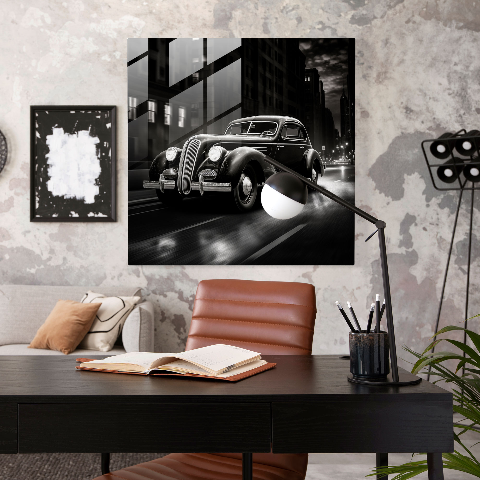Bmw City Lights Glass Print - Bmw, Glass Wall Art, Wall Decoration, Bmw