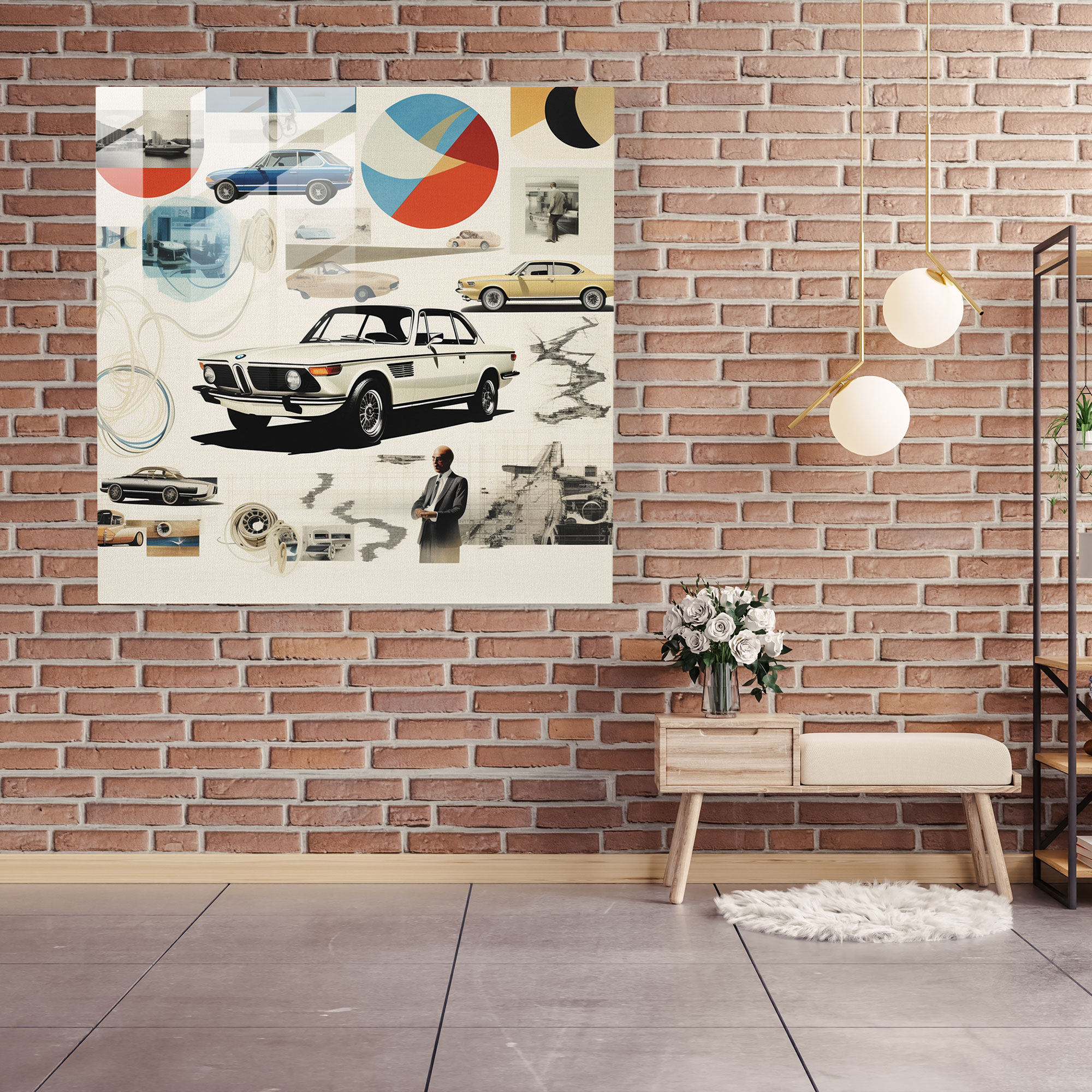 Bmw Vintage Advertisements Glass Print - Bmw, Vintage Advertisements, Glass Print, Glass Art