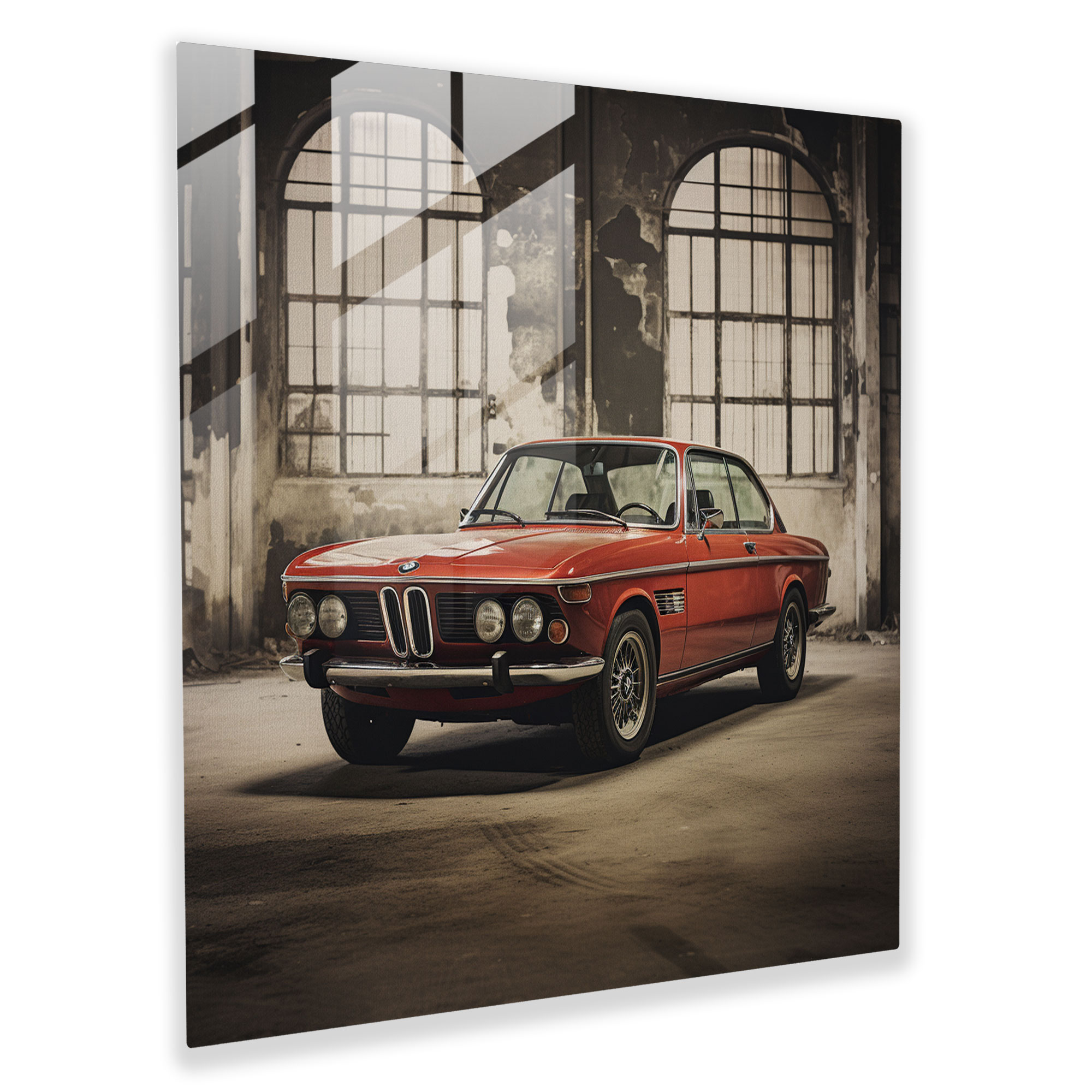 Bmw Vintage-Inspired Glass Print - Bmw, Glass Art, Glass Print, Vintage-Inspired