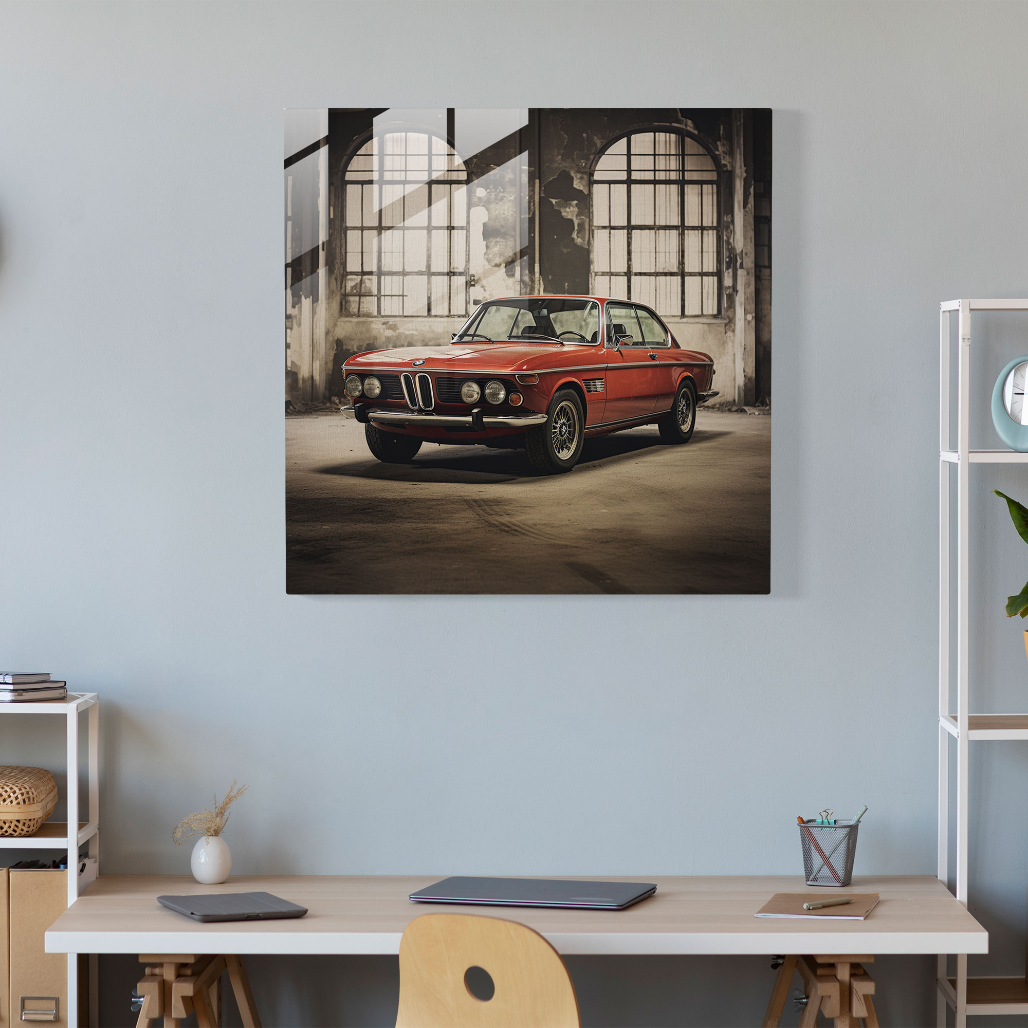 Bmw Vintage-Inspired Glass Print - Bmw, Glass Art, Glass Print, Vintage-Inspired