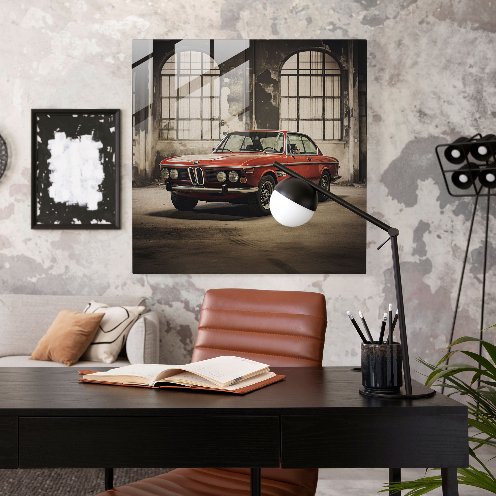 Bmw Vintage-Inspired Glass Print - Bmw, Glass Art, Glass Print, Vintage-Inspired